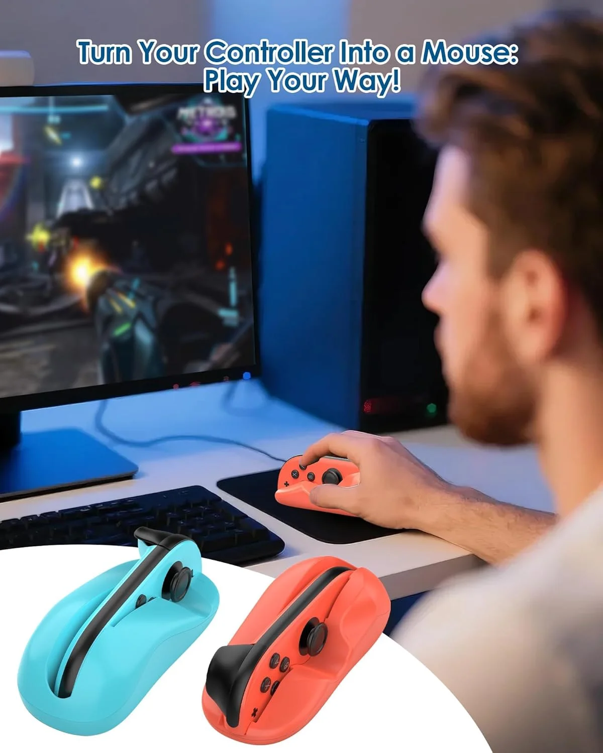 بسته 2 عددی ماوس کنترلر بازی برای Switch Joy-Con، 2 دسته نگهدارنده دستی، مینی ماوس های قابل حمل برای لوازم جانبی بازی Drag x Drive - سازگار با Nintendo Switch 2 2025 (آبی و نارنجی) بسته 2 عددی ماوس کنترلر بازی برای Switch Joy-Con، 2 دسته نگهدارنده دستی، مینی ماوس های قابل حمل برای لوازم جانبی بازی Drag x Drive - سازگار با Nintendo Switch 2 2025 (آبی و نارنجی)