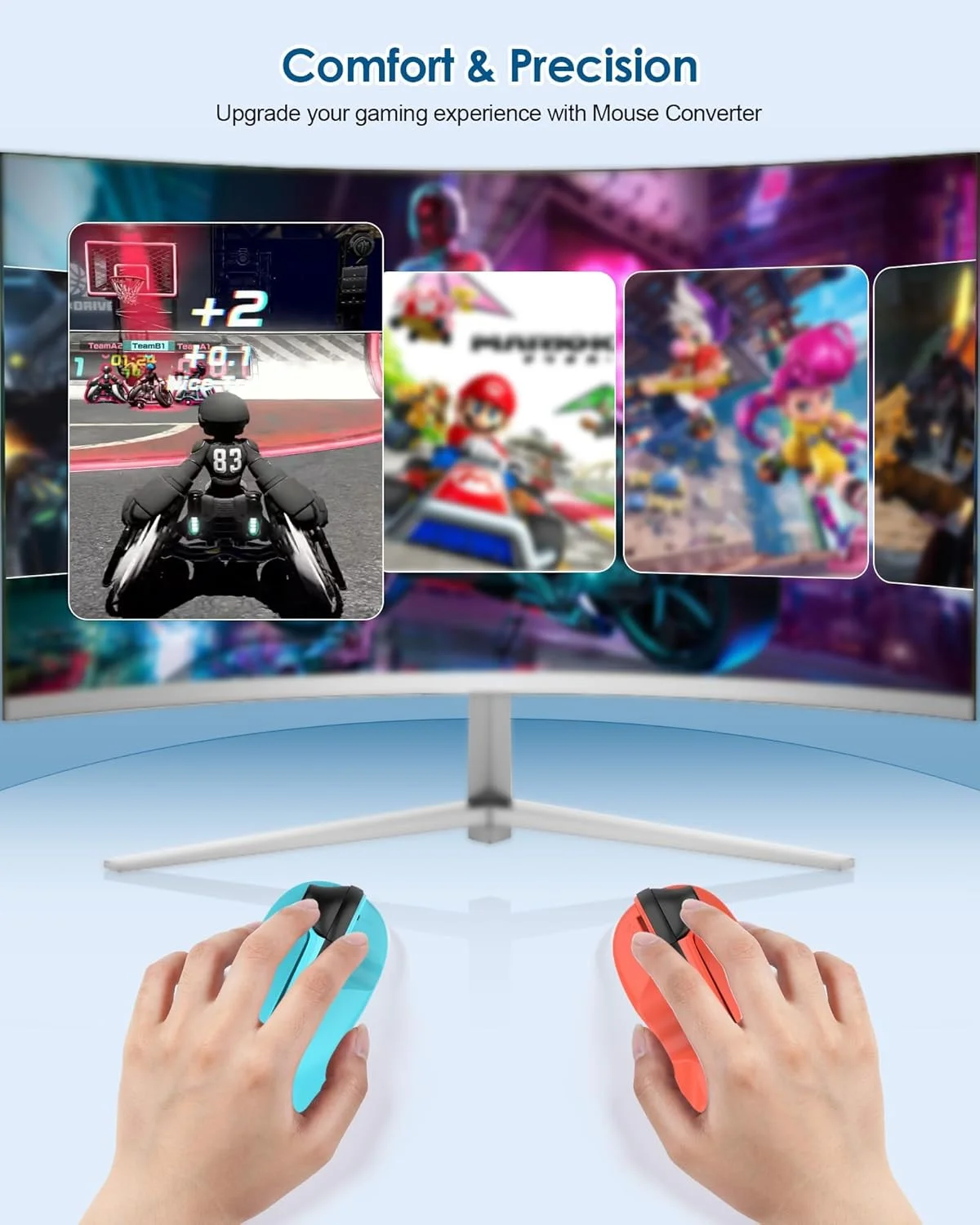 بسته 2 عددی ماوس کنترلر بازی برای Switch Joy-Con، 2 دسته نگهدارنده دستی، مینی ماوس های قابل حمل برای لوازم جانبی بازی Drag x Drive - سازگار با Nintendo Switch 2 2025 (آبی و نارنجی) بسته 2 عددی ماوس کنترلر بازی برای Switch Joy-Con، 2 دسته نگهدارنده دستی، مینی ماوس های قابل حمل برای لوازم جانبی بازی Drag x Drive - سازگار با Nintendo Switch 2 2025 (آبی و نارنجی)