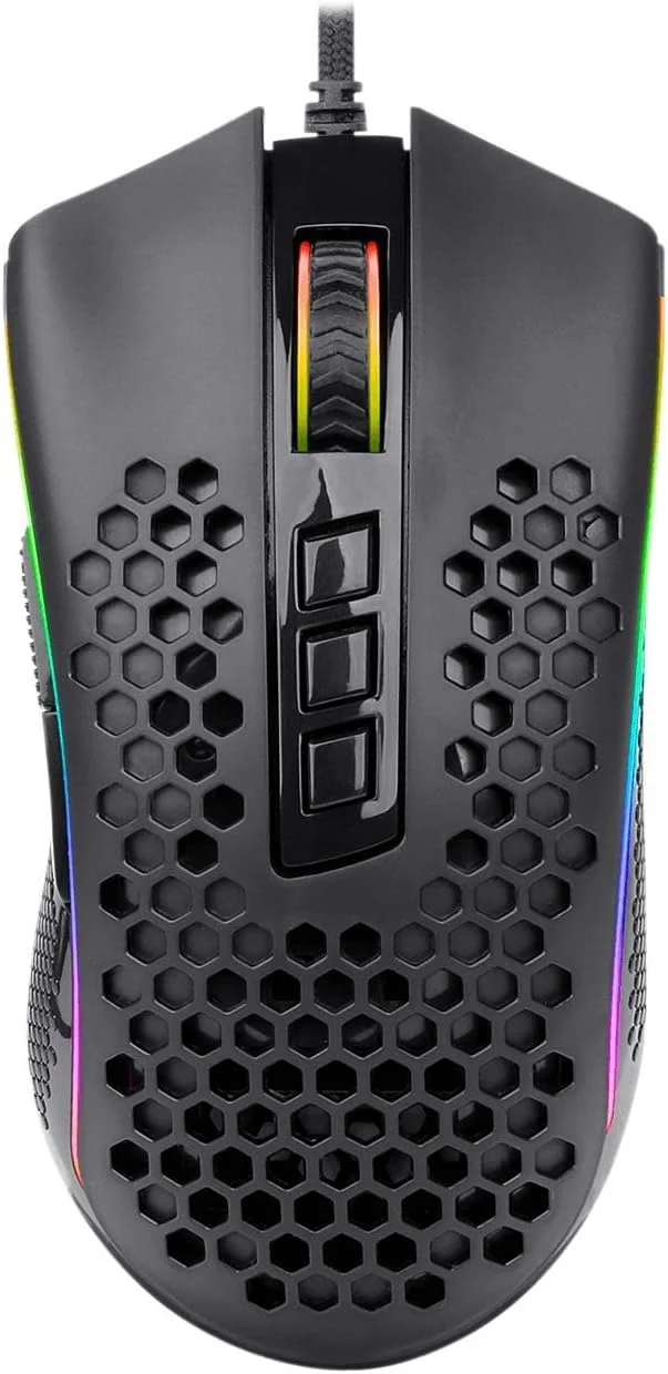 ماوس گیمینگ سبک وزن RGB Redragon M988 Storm، بدنه لانه زنبوری فوق سبک 85 گرمی - سنسور اپتیکال 16000 DPI - 8 دکمه قابل برنامه ریزی - ثبت دقیق - کابل فوق سبک