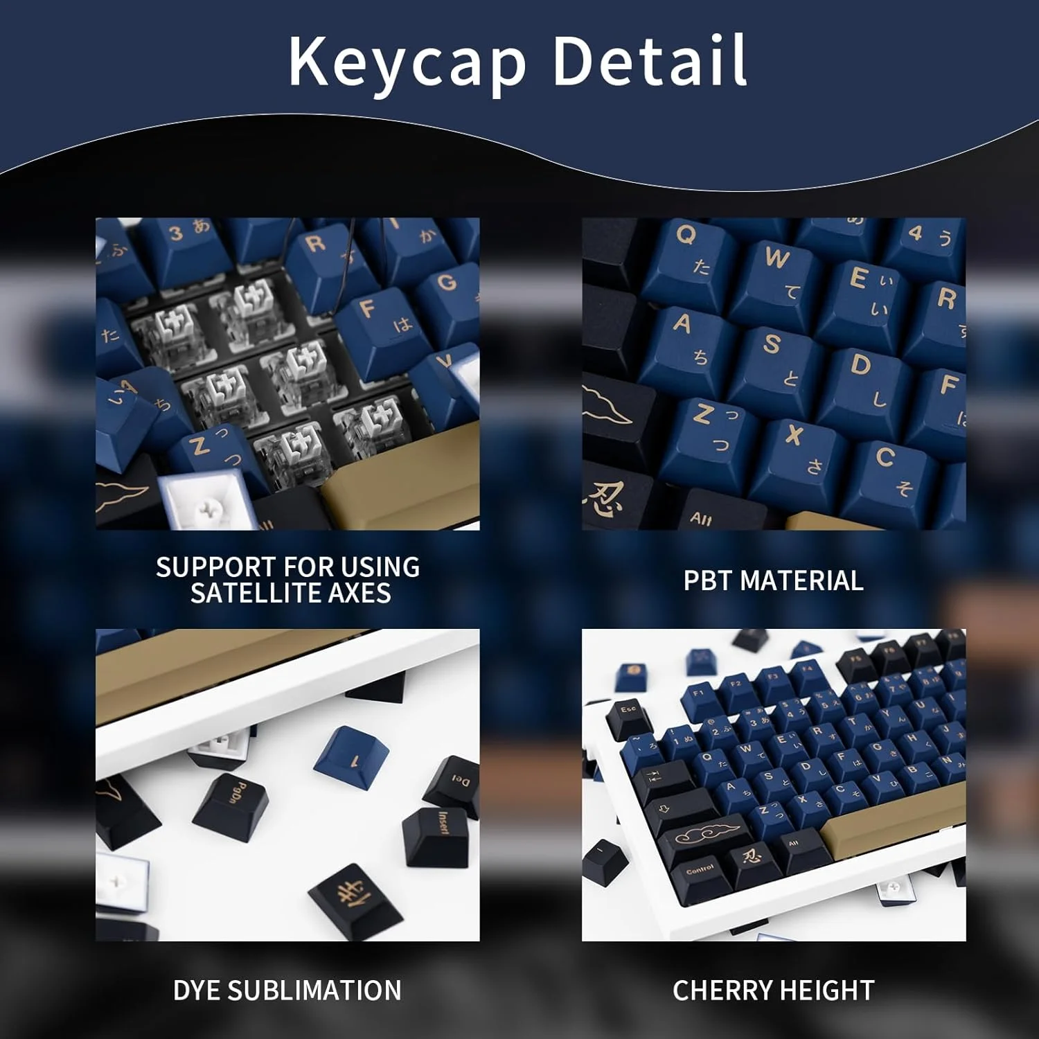 GEKUCAP کلیدهای کیبورد طرح سامورایی آبی 129 عددی، کلیدهای PBT با پروفایل Cherry و چاپ سابلیمیشن برای کیبوردهای گیمینگ، ست کلیدهای سفارشی با ابزار بیرون کش برای سوییچهای Cherry MX کیبورد مکانیکی GEKUCAP کلیدهای کیبورد طرح سامورایی آبی 129 عددی، کلیدهای PBT با پروفایل Cherry و چاپ سابلیمیشن برای کیبوردهای گیمینگ، ست کلیدهای سفارشی با ابزار بیرون کش برای سوییچهای Cherry MX کیبورد مکانیکی
