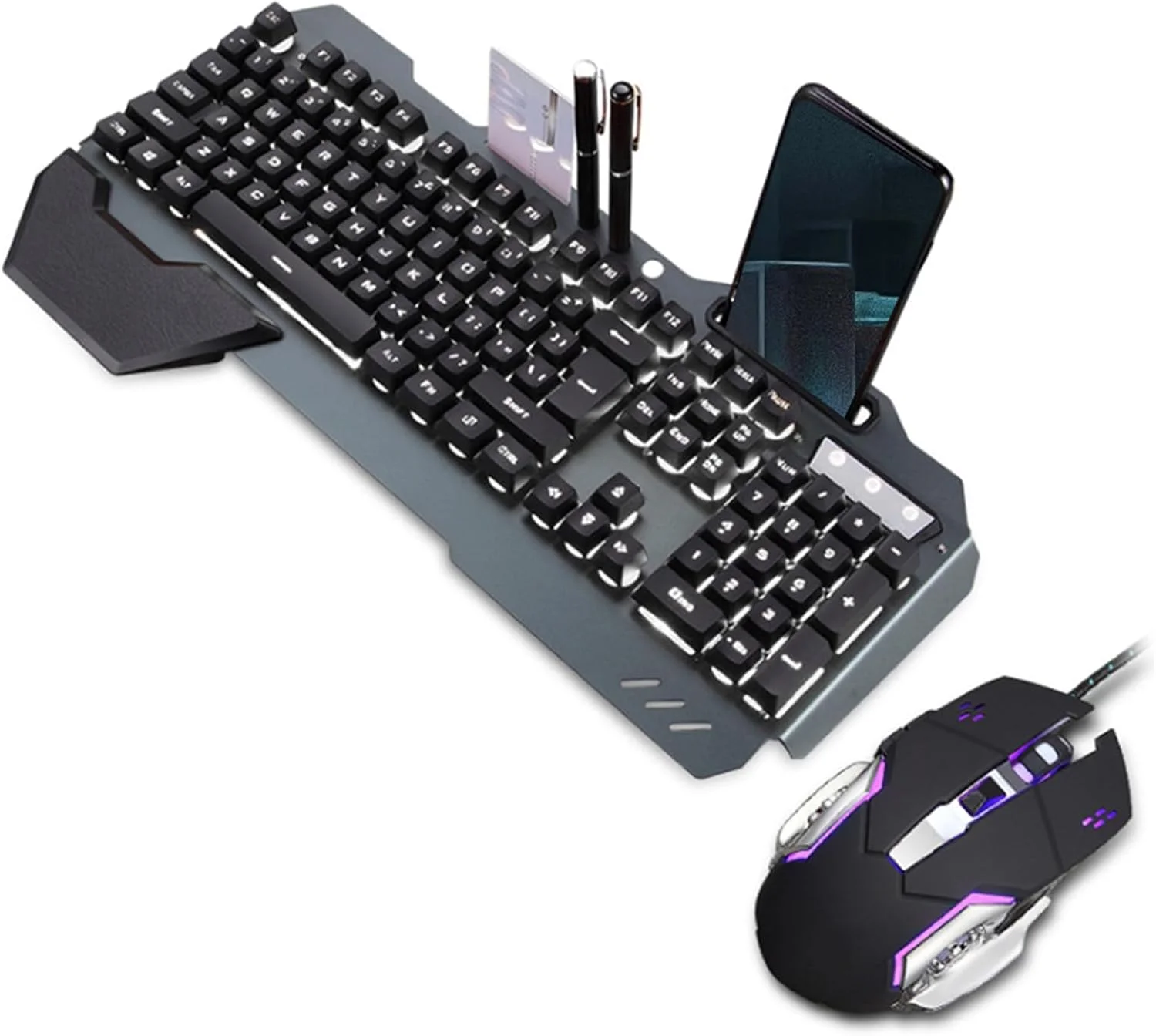 ست کیبورد و ماوس کامپیوتر سیم دار مکانیکی USB، مناسب گیمینگ و اینترنت کافه ست کیبورد و ماوس کامپیوتر سیم دار مکانیکی USB، مناسب گیمینگ و اینترنت کافه