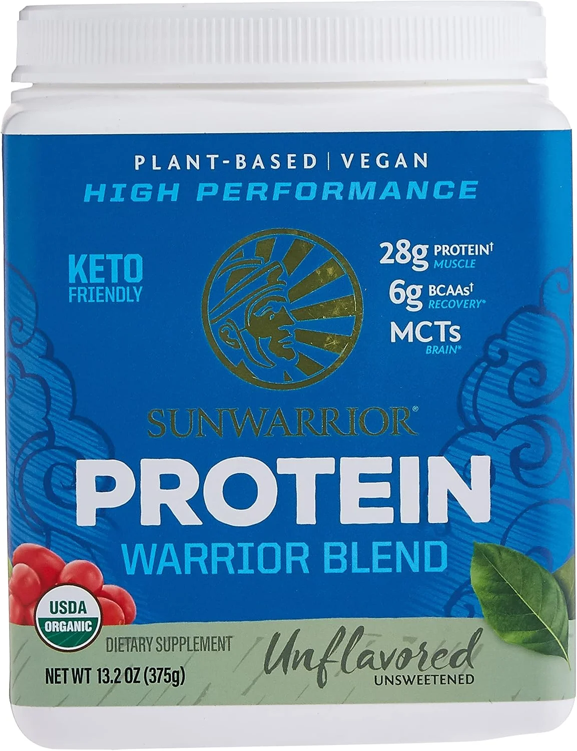 سان واریر - Warrior Blend High Performance | پروتئین گیاهی | مناسب کتو | وگان | پودر پروتئین ارگانیک بدون طعم 375 گرم
