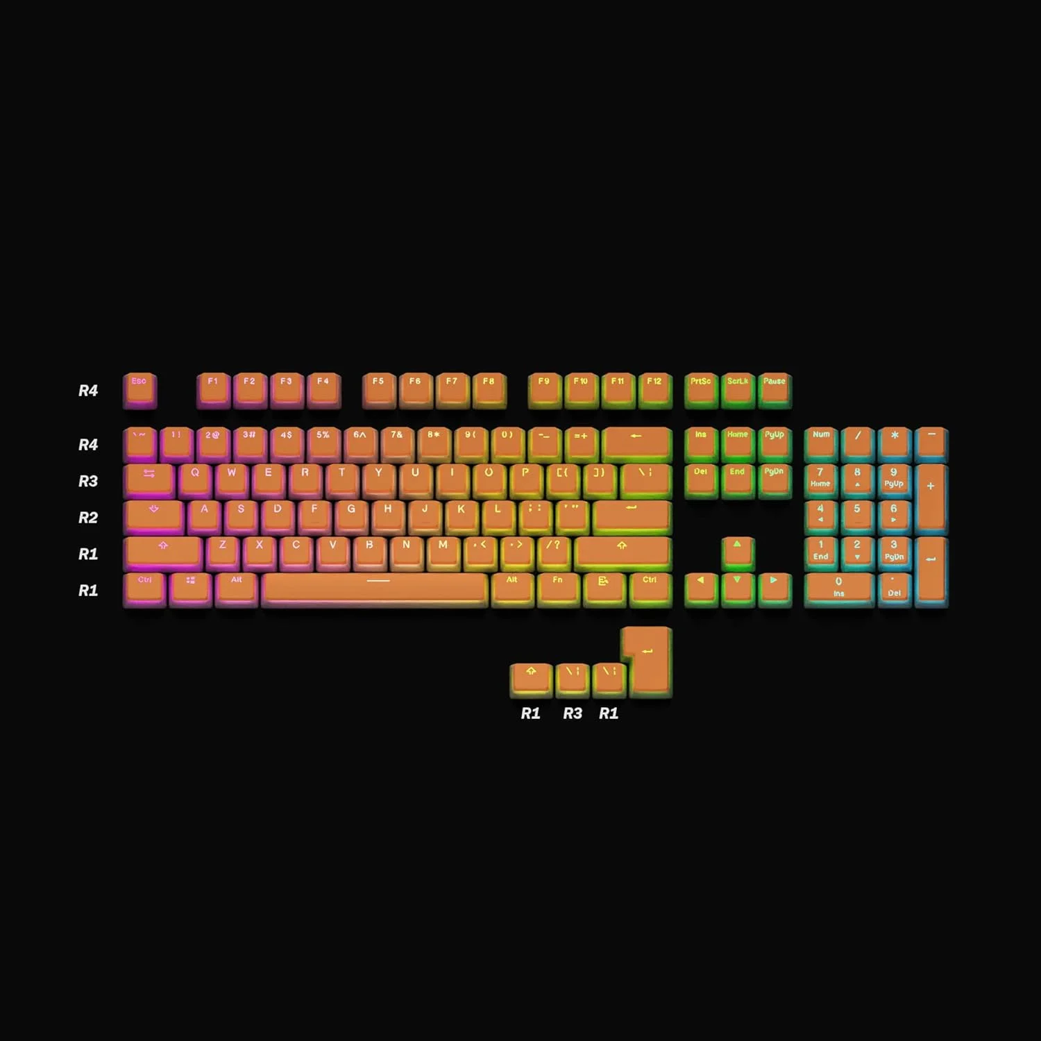 ست کیکپ های پودینگ HK GAMING | ست کیکپ PBT دو لایه | ست کامل 112 کی OEM پروفایل | ANSI US-Layout | برای کیبورد مکانیکی | سازگار با Cherry MX، Gateron، Kailh، Outemu | نارنجی ست کیکپ های پودینگ HK GAMING | ست کیکپ PBT دو لایه | ست کامل 112 کی OEM پروفایل | ANSI US-Layout | برای کیبورد مکانیکی | سازگار با Cherry MX، Gateron، Kailh، Outemu | نارنجی