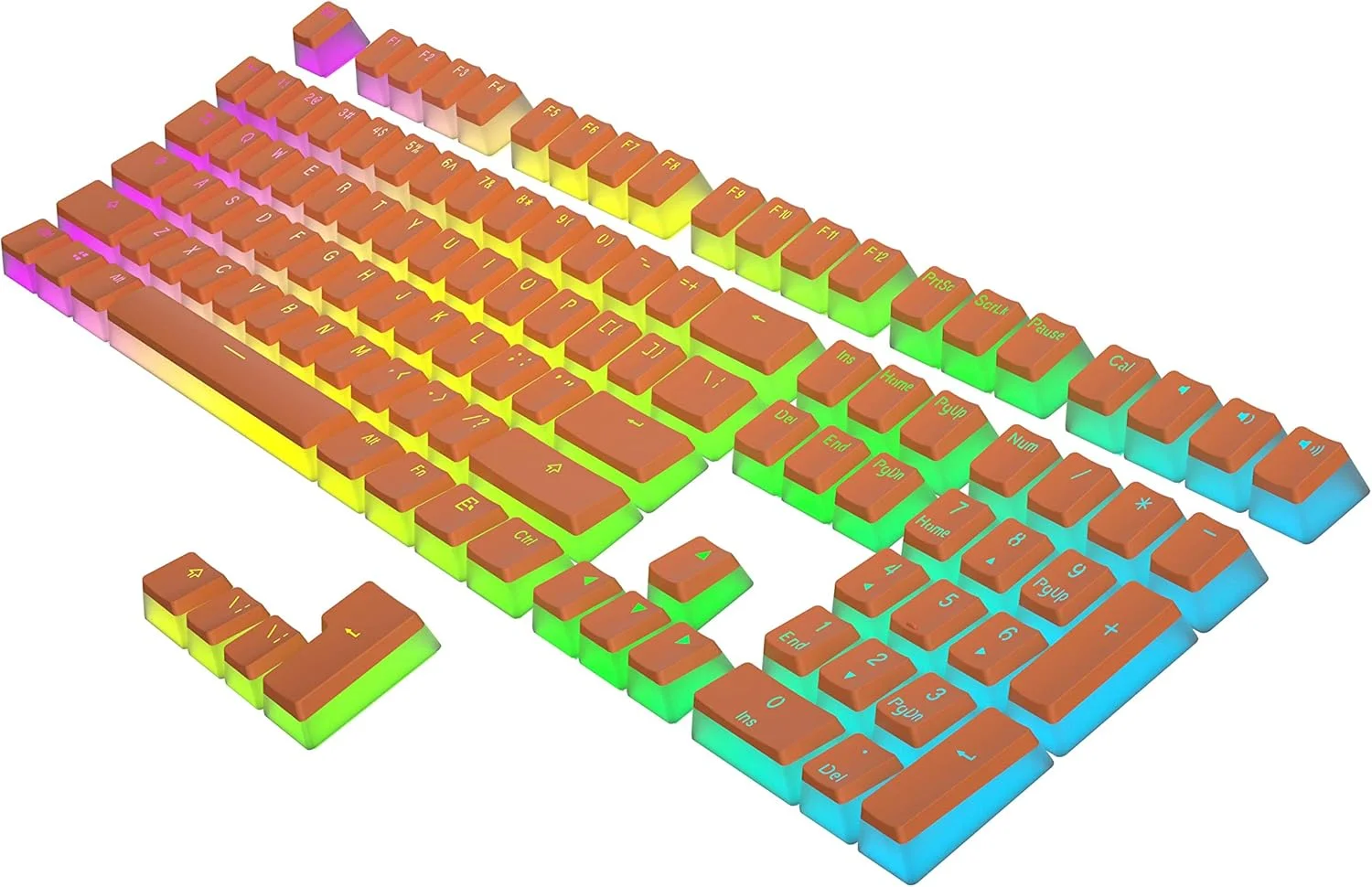 ست کیکپ های پودینگ HK GAMING | ست کیکپ PBT دو لایه | ست کامل 112 کی OEM پروفایل | ANSI US-Layout | برای کیبورد مکانیکی | سازگار با Cherry MX، Gateron، Kailh، Outemu | نارنجی ست کیکپ های پودینگ HK GAMING | ست کیکپ PBT دو لایه | ست کامل 112 کی OEM پروفایل | ANSI US-Layout | برای کیبورد مکانیکی | سازگار با Cherry MX، Gateron، Kailh، Outemu | نارنجی