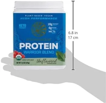 سان واریر - Warrior Blend High Performance | پروتئین گیاهی | مناسب کتو | وگان | پودر پروتئین ارگانیک بدون طعم 375 گرم سان واریر - Warrior Blend High Performance | پروتئین گیاهی | مناسب کتو | وگان | پودر پروتئین ارگانیک بدون طعم 375 گرم