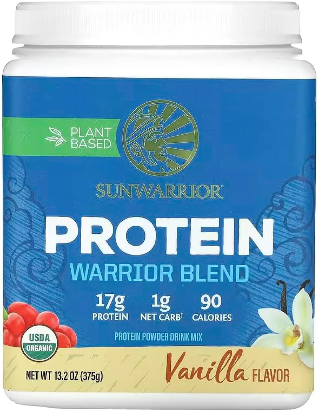 سان واریر - Warrior Blend High Performance | پروتئین گیاهی | مناسب کتو | وگان | پودر پروتئین ارگانیک وانیلی 375 گرم