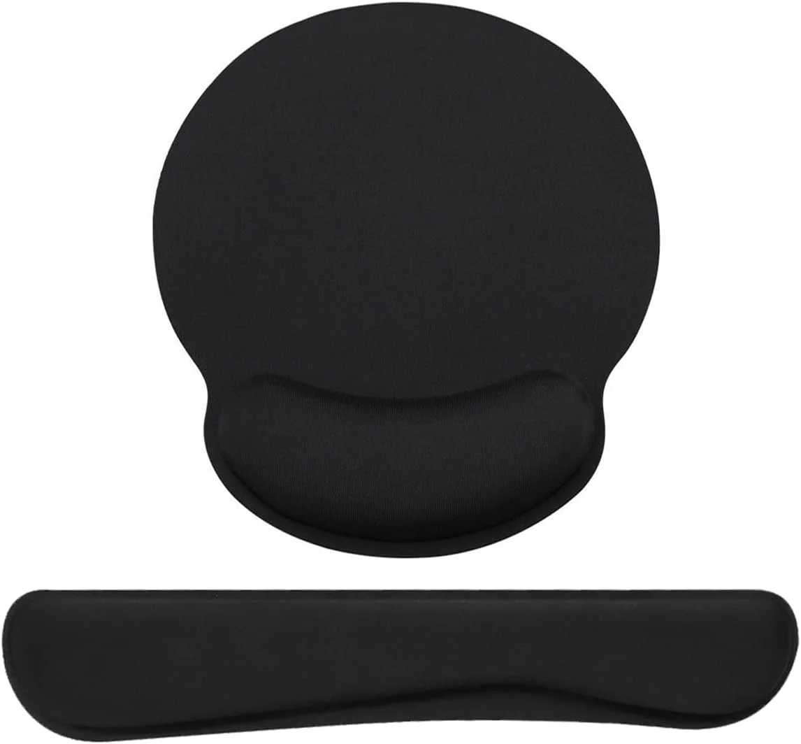 پد ماوس ارگونومیک ECVV با تکیه گاه مچ دست کیبورد برای بازی/کار، ست تکیه گاه مچ دست ماوس و کیبورد فوم حافظه دار ضد لغزش برای تایپ آسان و تسکین درد