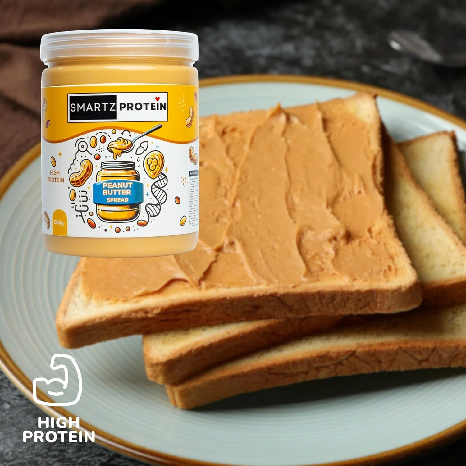 اسپری کره بادام زمینی پروتئینی طبیعی SMARTZ PROTEIN، 25% پروتئین، بادام زمینی برشته شده (خامه ای) 500 گرم (بسته 1 عددی) کم شکر 100% گیاهی با پروتئین وی اسپری کره بادام زمینی پروتئینی طبیعی SMARTZ PROTEIN، 25% پروتئین، بادام زمینی برشته شده (خامه ای) 500 گرم (بسته 1 عددی) کم شکر 100% گیاهی با پروتئین وی