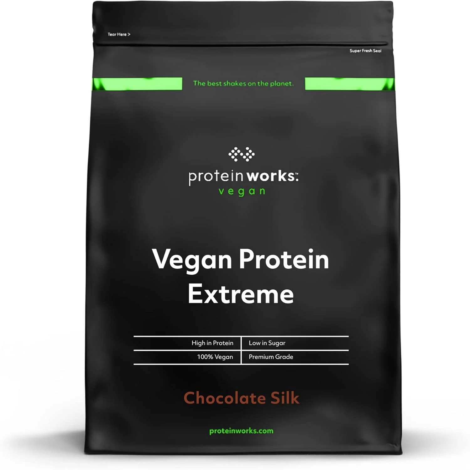 THE PROTEIN WORKS - Vegan Extreme | ترکیب ویتامین افزوده | پودر وگان | شیک گیاهی | 57 سروینگ | ابریشم شکلاتی | 2 کیلوگرم