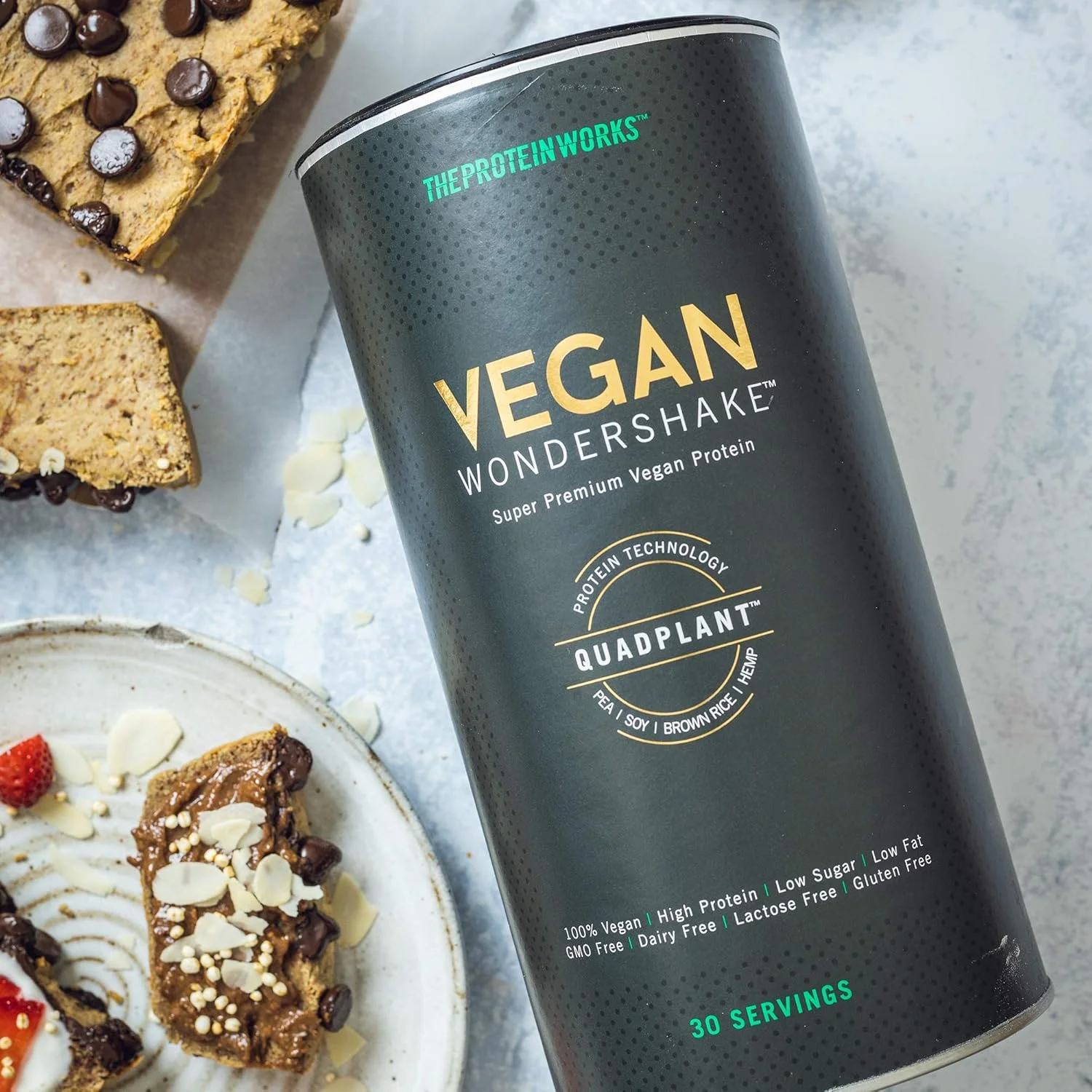 THE PROTEIN WORKS - Vegan Wondershake | شیک وگان | پودر وگان برنده جوایز متعدد | فوق العاده نرم، طعم شگفت انگیز | 30 سروینگ | کرم وانیلی