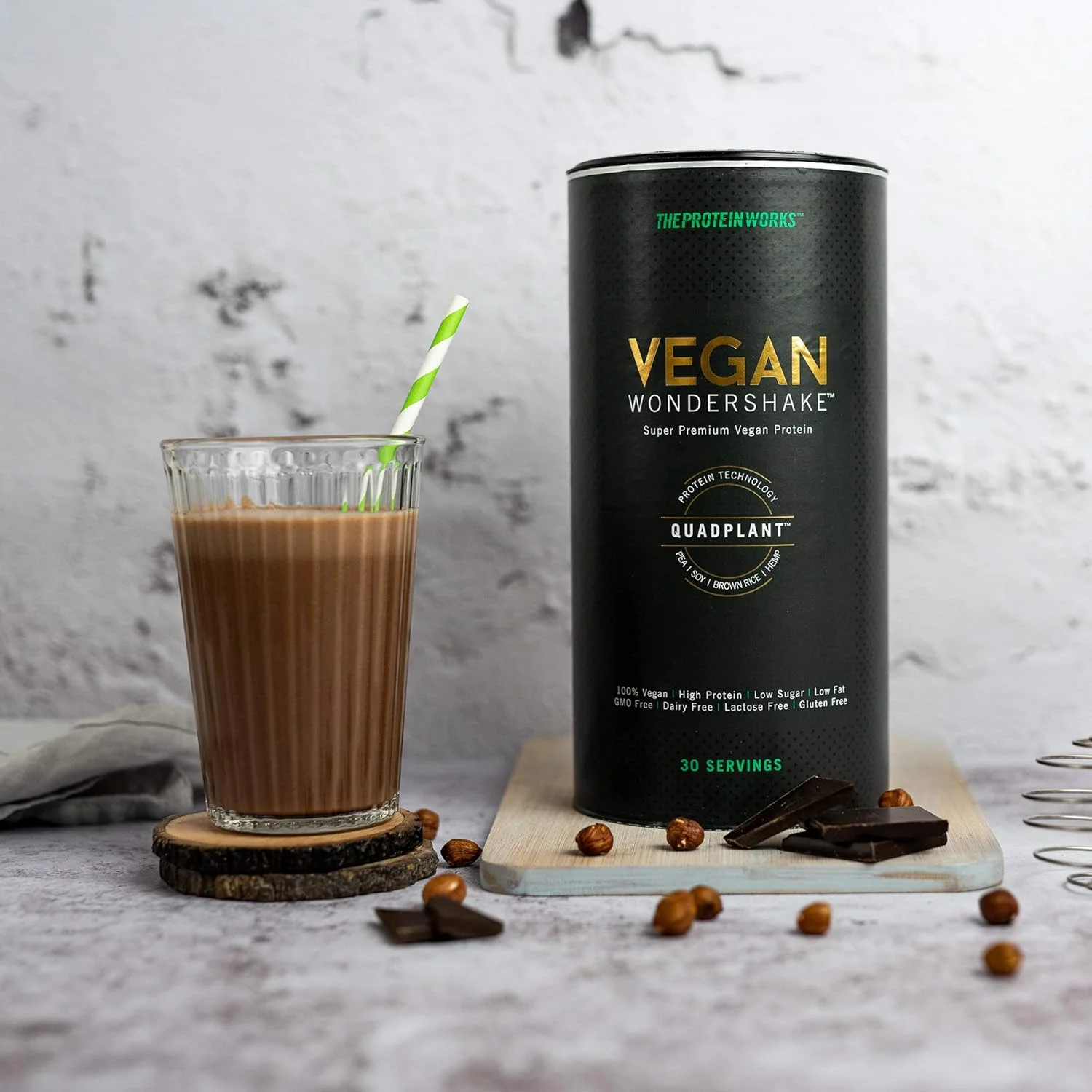 THE PROTEIN WORKS - Vegan Wondershake | شیک وگان | پودر وگان برنده جوایز متعدد | فوق العاده نرم، طعم شگفت انگیز | 30 سروینگ | کرم وانیلی