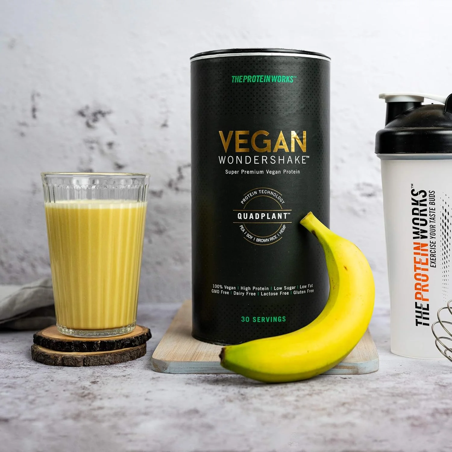THE PROTEIN WORKS - Vegan Wondershake | شیک وگان | پودر وگان برنده جوایز متعدد | فوق العاده نرم، طعم شگفت انگیز | 30 سروینگ | کرم وانیلی