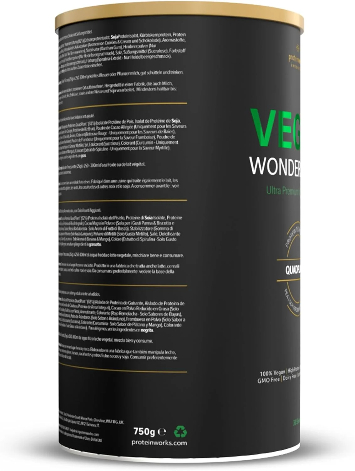 THE PROTEIN WORKS - Vegan Wondershake | شیک وگان | پودر وگان برنده جوایز متعدد | فوق العاده نرم، طعم شگفت انگیز | 30 سروینگ | کرم وانیلی