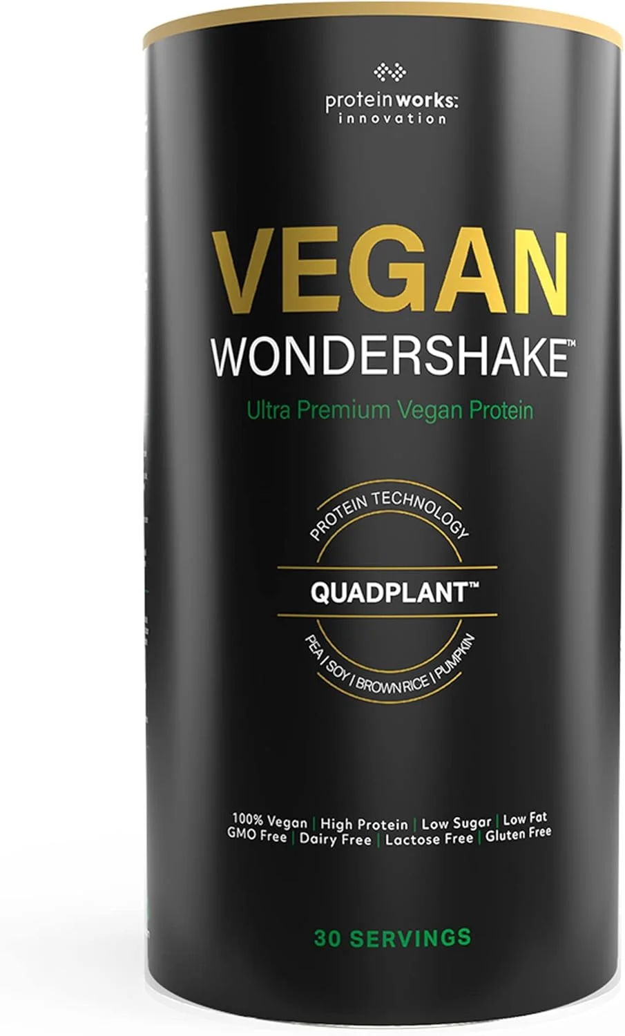 THE PROTEIN WORKS - Vegan Wondershake | شیک وگان | پودر وگان برنده جوایز متعدد | فوق العاده نرم، طعم شگفت انگیز | 30 سروینگ | کرم وانیلی