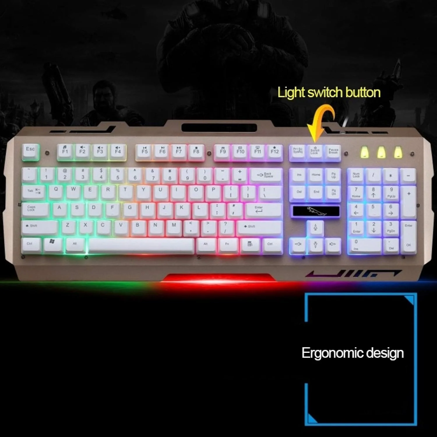 ست ماوس و کیبورد گیمینگ سیم دار GHZHEGIZHUND مدل G700 USB با نور پس زمینه RGB، طول کابل کیبورد: 1.35 متر، طول کابل ماوس: 1.3 متر (مشکی) لوازم جانبی کامپیوتر (رنگ: مشکی)