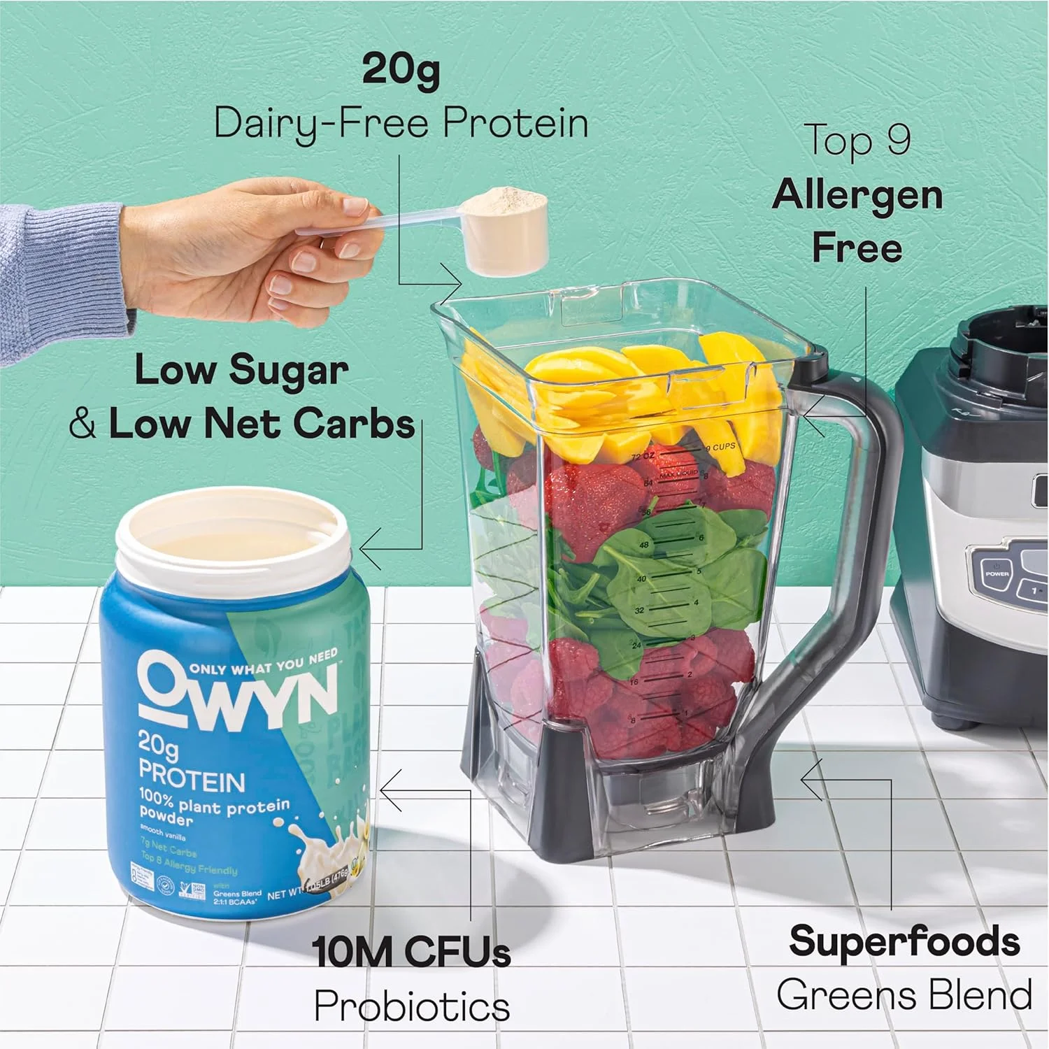 پودر پروتئین گیاهی 100% وگان OWYN Only What You Need | وانیلی 530 گرمی | بدون لبنیات، بدون گلوتن، بدون سویا، بدون آلرژی، گیاهی پودر پروتئین گیاهی 100% وگان OWYN Only What You Need | وانیلی 530 گرمی | بدون لبنیات، بدون گلوتن، بدون سویا، بدون آلرژی، گیاهی