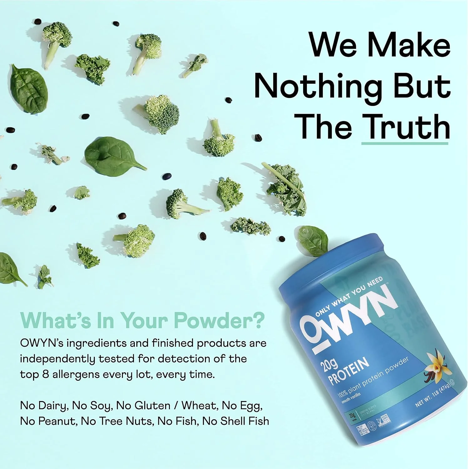 پودر پروتئین گیاهی 100% وگان OWYN Only What You Need | وانیلی 530 گرمی | بدون لبنیات، بدون گلوتن، بدون سویا، بدون آلرژی، گیاهی پودر پروتئین گیاهی 100% وگان OWYN Only What You Need | وانیلی 530 گرمی | بدون لبنیات، بدون گلوتن، بدون سویا، بدون آلرژی، گیاهی