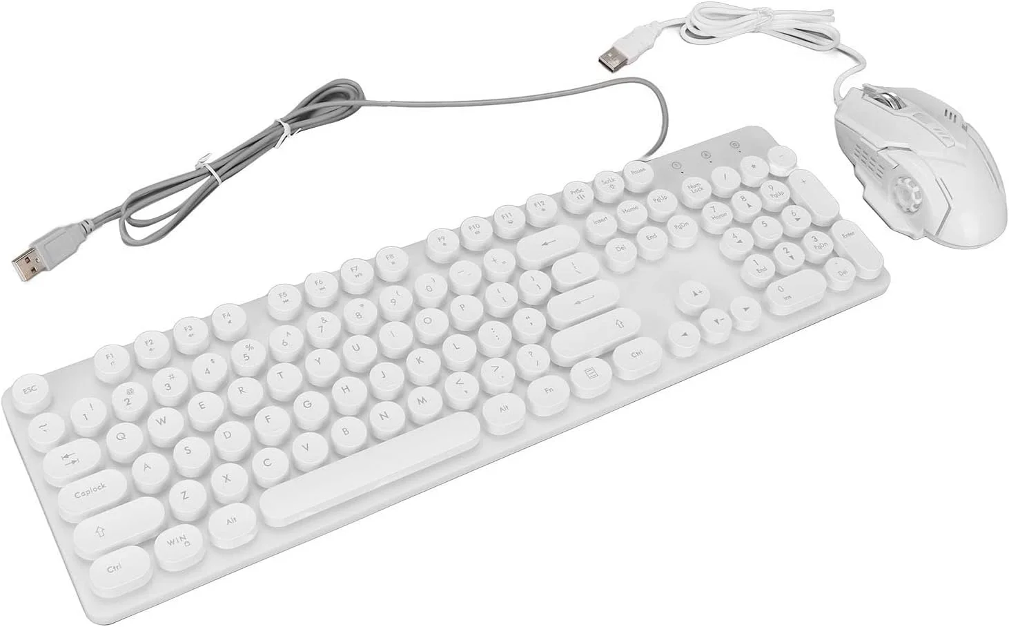 ست کیبورد و ماوس گیمینگ سیم دار، 104 کلید RGB با نور پس زمینه، کیبورد مکانیکی و ماوس گیمینگ 3600 DPI، برای گیمرهای PC (سفید) ست کیبورد و ماوس گیمینگ سیم دار، 104 کلید RGB با نور پس زمینه، کیبورد مکانیکی و ماوس گیمینگ 3600 DPI، برای گیمرهای PC (سفید)
