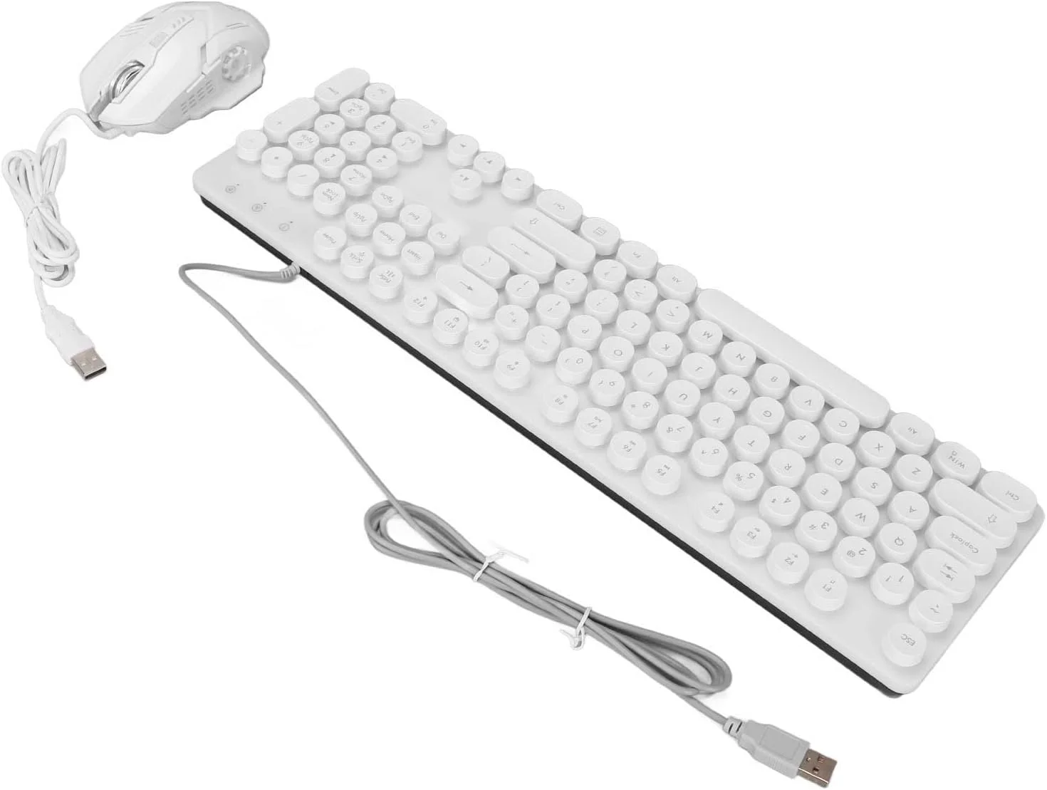 ست کیبورد و ماوس گیمینگ سیم دار، 104 کلید RGB با نور پس زمینه، کیبورد مکانیکی و ماوس گیمینگ 3600 DPI، برای گیمرهای PC (سفید) ست کیبورد و ماوس گیمینگ سیم دار، 104 کلید RGB با نور پس زمینه، کیبورد مکانیکی و ماوس گیمینگ 3600 DPI، برای گیمرهای PC (سفید)