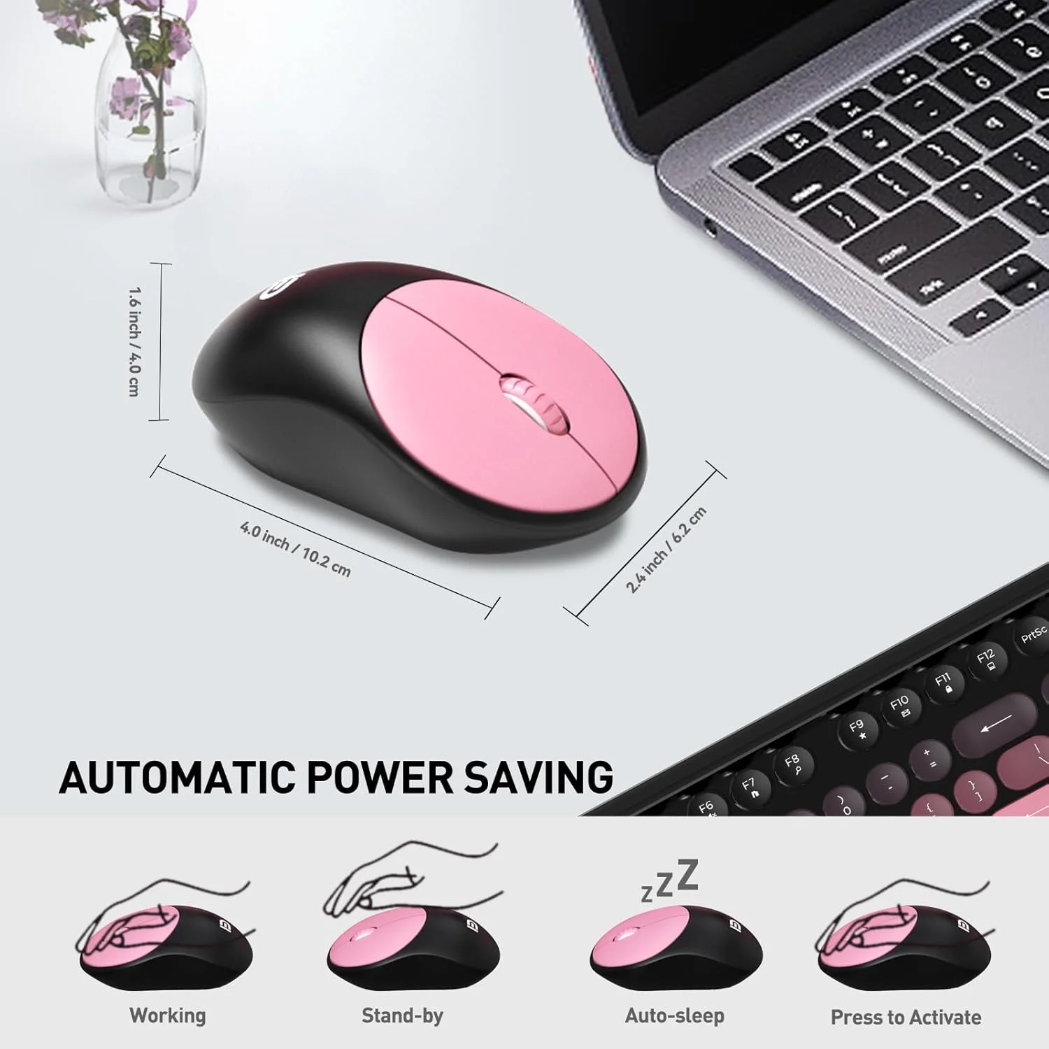 ست کیبورد و ماوس بیسیم، کیبورد و ماوس USB 2.4G با کلیدهای گرد، ست کیبورد و ماوس زیبا و رنگارنگ، کیبوردهای گیمینگ بیسیم سازگار با ویندوز، مک، کامپیوتر شخصی، لپتاپ (صورتی) ست کیبورد و ماوس بیسیم، کیبورد و ماوس USB 2.4G با کلیدهای گرد، ست کیبورد و ماوس زیبا و رنگارنگ، کیبوردهای گیمینگ بیسیم سازگار با ویندوز، مک، کامپیوتر شخصی، لپتاپ (صورتی)