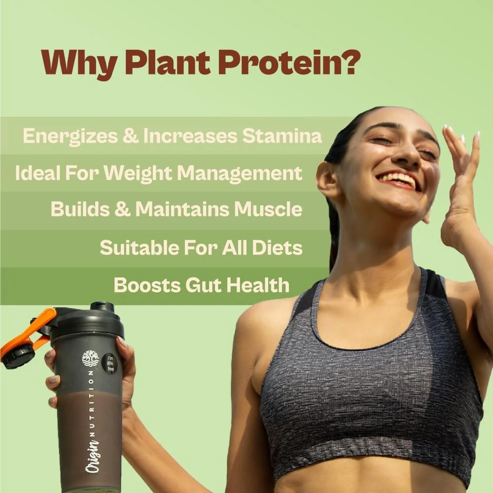 پودر پروتئین گیاهی 100% طبیعی Origin Nutrition، دارای رتبه بهترین پروتئین وگان توسط تحقیقات علمی مستقل، هضم آسان، بدون طعم با 25 گرم پروتئین گیاهی، بدون شکر افزوده، 250 گرم