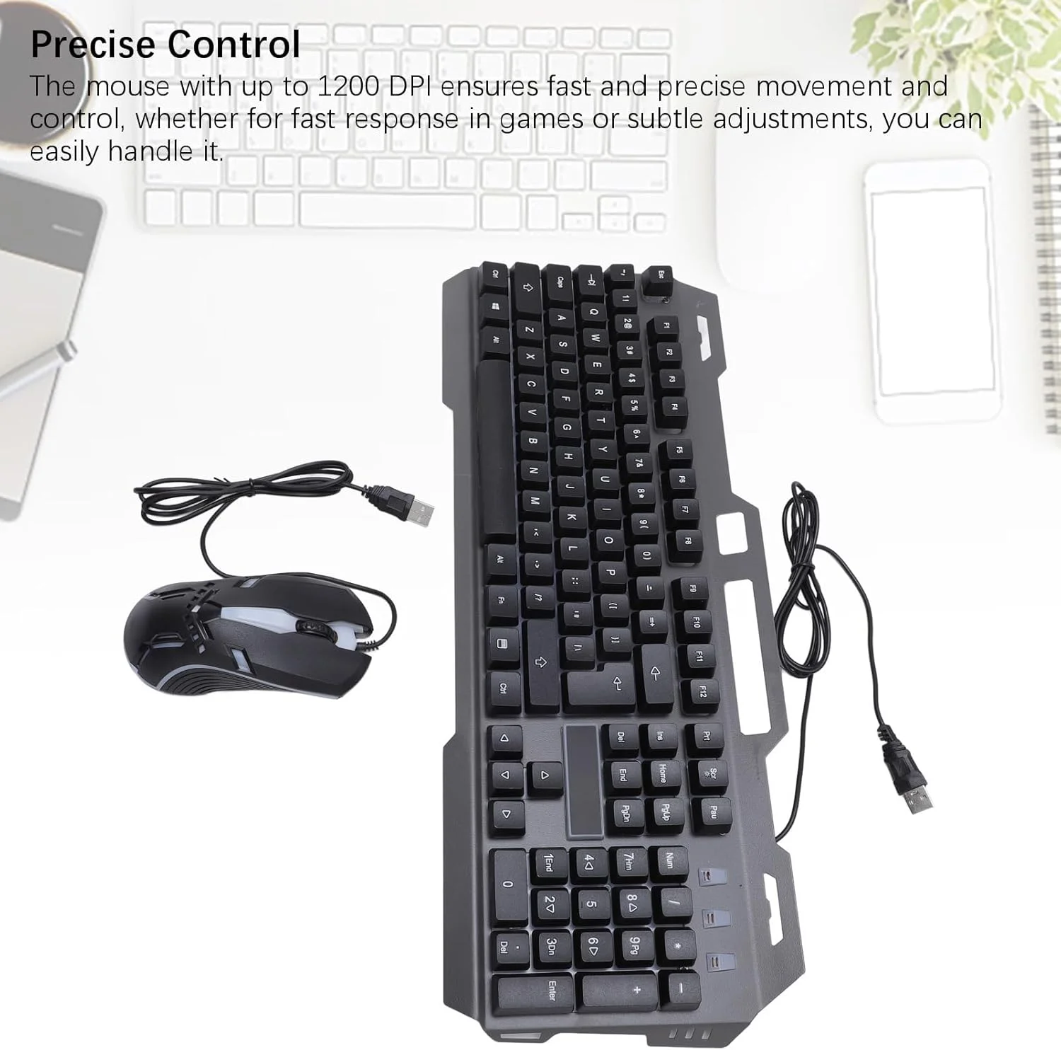 ست کیبورد و ماوس سیم دار، کیبورد گیمینگ ارگونومیک سایز کامل 104 کلید و ماوس با نور RGB، اتصال USB Plug and Play، سبک و باریک ست کیبورد و ماوس سیم دار، کیبورد گیمینگ ارگونومیک سایز کامل 104 کلید و ماوس با نور RGB، اتصال USB Plug and Play، سبک و باریک