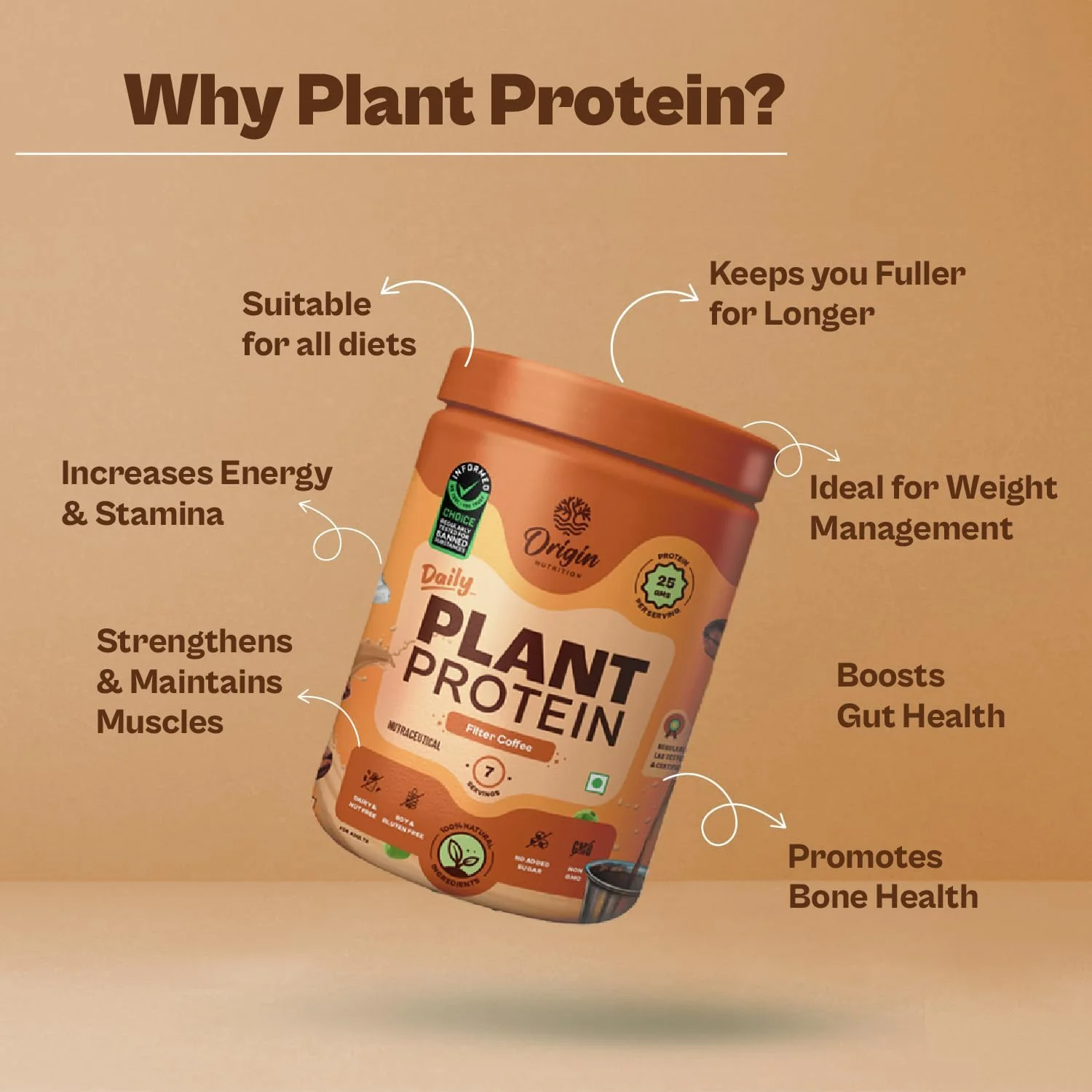 پودر پروتئین گیاهی وگان 100% طبیعی Origin Nutrition، طعم قهوه فیلتری با هضم آسان با 25 گرم پروتئین گیاهی، بدون گلوتن، بدون لبنیات، بدون شکر افزوده، بدون سویا، غیر GMO، جین، 7 سروینگ، 284 گرم پودر پروتئین گیاهی وگان 100% طبیعی Origin Nutrition، طعم قهوه فیلتری با هضم آسان با 25 گرم پروتئین گیاهی، بدون گلوتن، بدون لبنیات، بدون شکر افزوده، بدون سویا، غیر GMO، جین، 7 سروینگ، 284 گرم