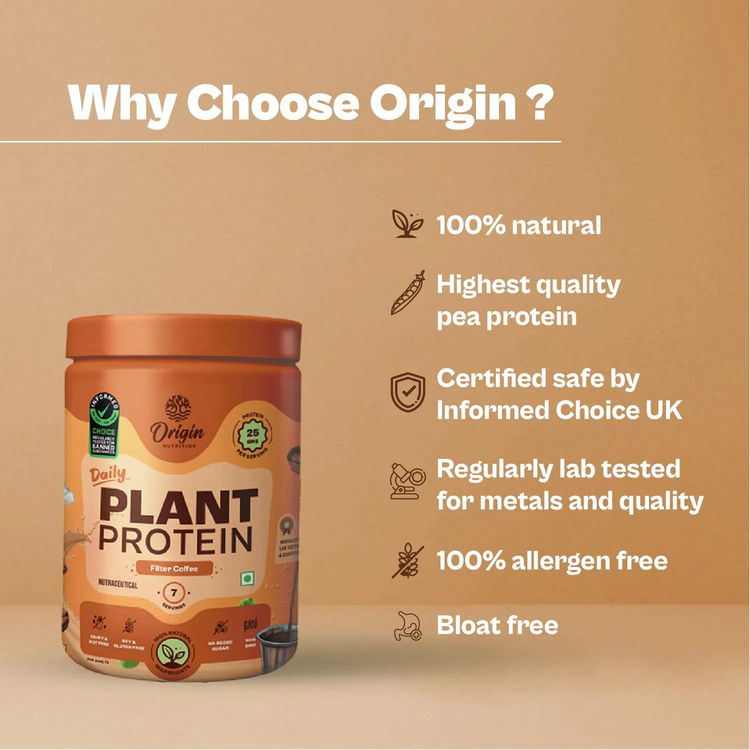 پودر پروتئین گیاهی وگان 100% طبیعی Origin Nutrition، طعم قهوه فیلتری با هضم آسان با 25 گرم پروتئین گیاهی، بدون گلوتن، بدون لبنیات، بدون شکر افزوده، بدون سویا، غیر GMO، جین، 7 سروینگ، 284 گرم پودر پروتئین گیاهی وگان 100% طبیعی Origin Nutrition، طعم قهوه فیلتری با هضم آسان با 25 گرم پروتئین گیاهی، بدون گلوتن، بدون لبنیات، بدون شکر افزوده، بدون سویا، غیر GMO، جین، 7 سروینگ، 284 گرم