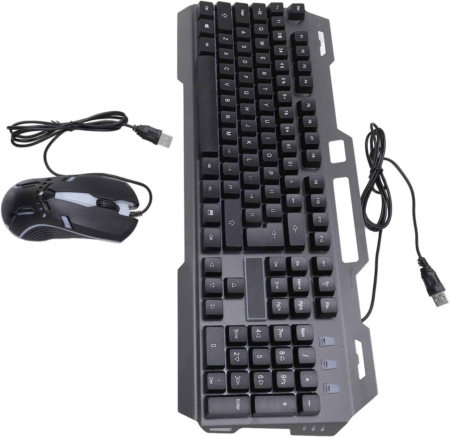 ست کیبورد و ماوس سیم دار، کیبورد گیمینگ ارگونومیک سایز کامل 104 کلید و ماوس با نور RGB، اتصال USB Plug and Play، سبک و باریک ست کیبورد و ماوس سیم دار، کیبورد گیمینگ ارگونومیک سایز کامل 104 کلید و ماوس با نور RGB، اتصال USB Plug and Play، سبک و باریک