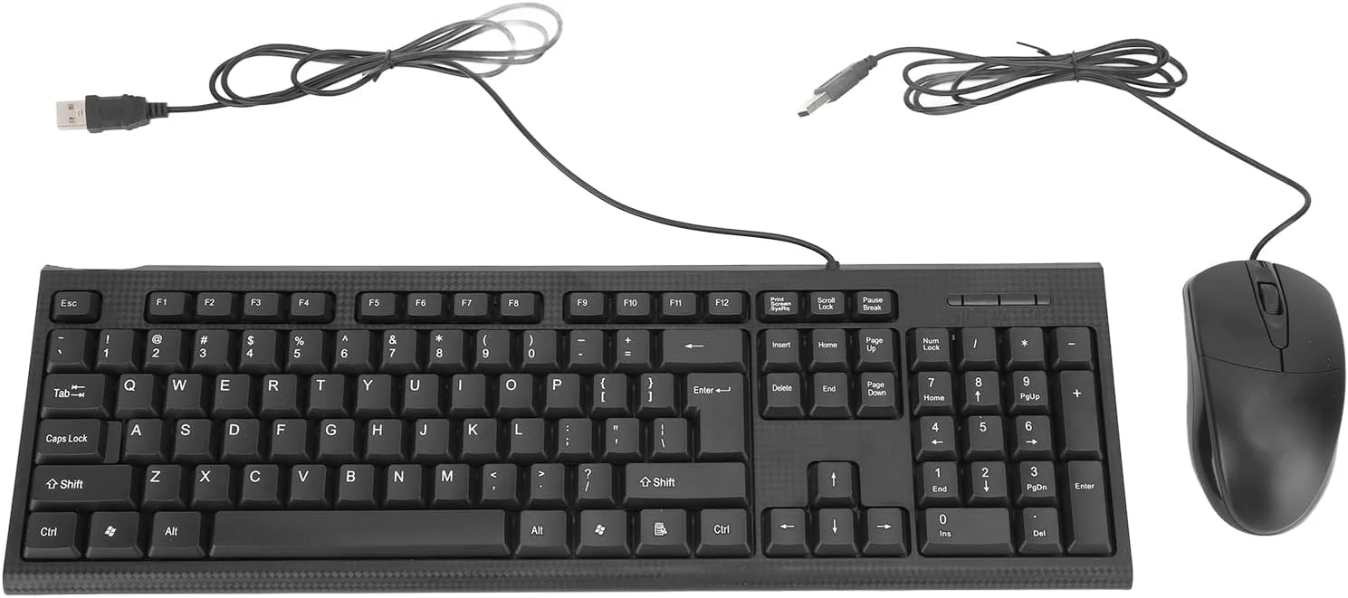 ست کیبورد و ماوس ciciglow، 104 کلید، اتصال سیمی USB، ست کیبورد و ماوس، ست کیبورد و ماوس ضد لغزش و ضد آب برای بازی و کار در اداره