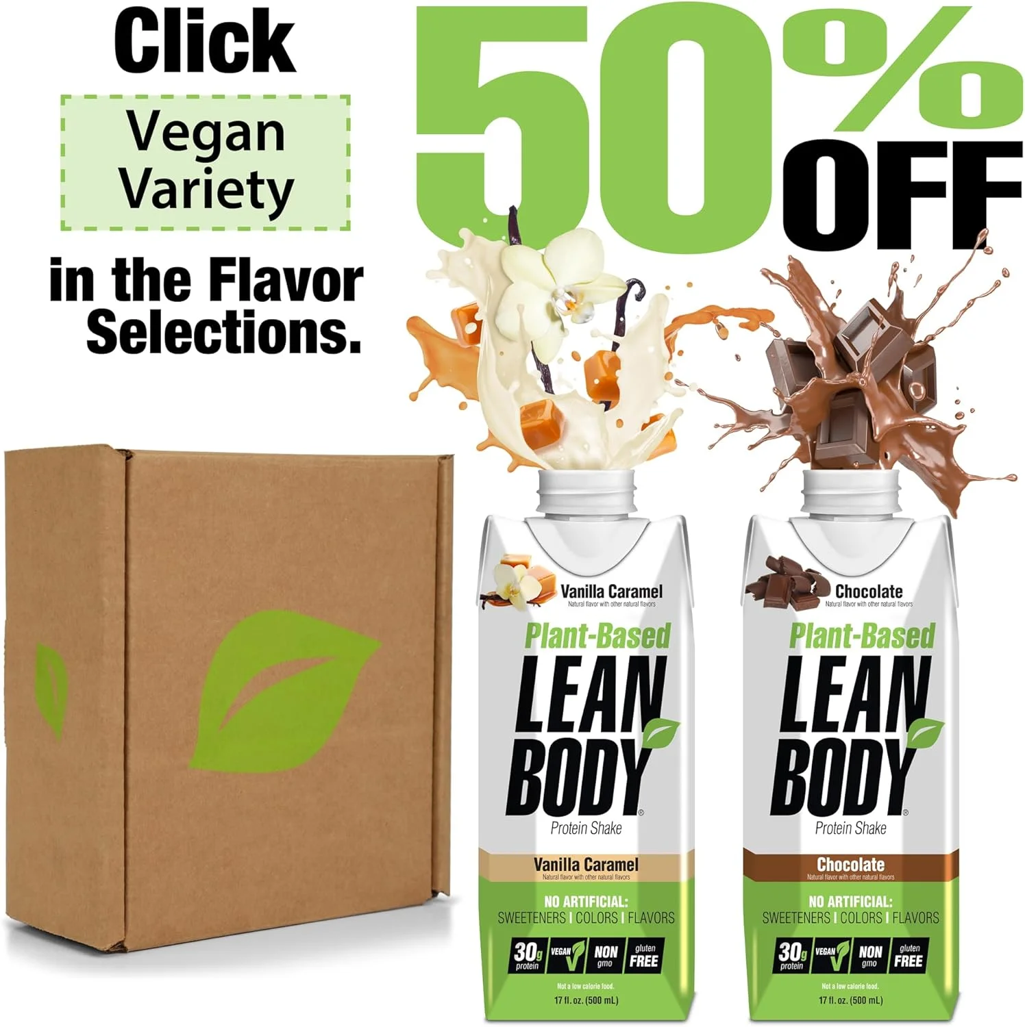 نوشیدنی پروتئینی گیاهی وگان با طعم وانیل کارامل Labrada Lean Body، حاوی 30 گرم پروتئین، بدون طعم دهنده، شیرین کننده یا رنگ مصنوعی، غیر تراریخته، بدون گلوتن، مخلوط نخود و برنج (بسته 12 عددی)