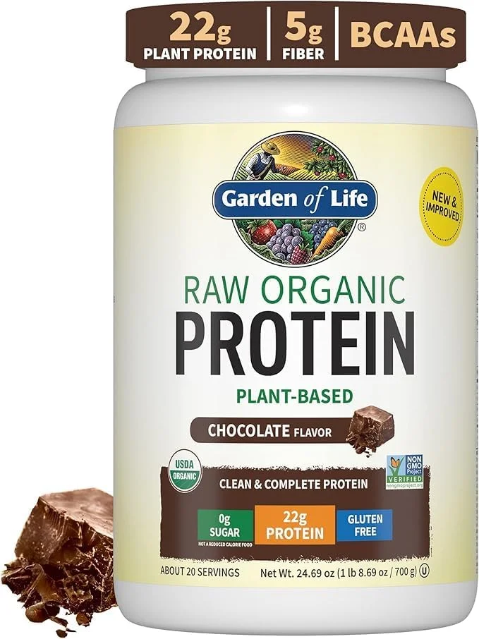 Garden of Life, پروتئین ارگانیک خام، فرمول گیاهی ارگانیک، شکلاتی