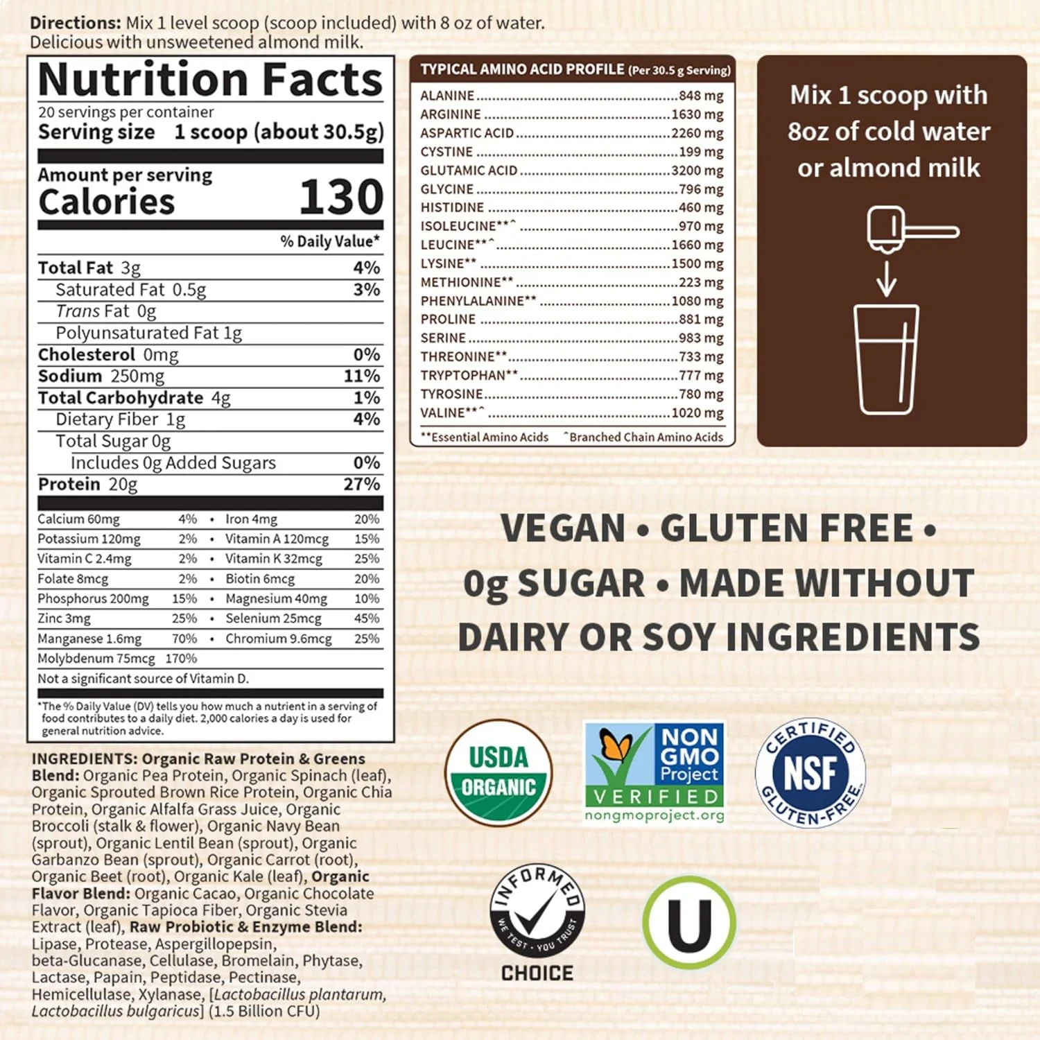 پروتئین ارگانیک و سبزیجات شکلاتی Garden of Life Raw - 20 سروینگ، پودر پروتئین وگان برای زنان و مردان، سبزیجات آبمیوه گیری شده و 20 گرم پروتئین گیاهی به همراه پروبیوتیک ها و آنزیم ها، شیک کم کربوهیدرات بدون گلوتن پروتئین ارگانیک و سبزیجات شکلاتی Garden of Life Raw - 20 سروینگ، پودر پروتئین وگان برای زنان و مردان، سبزیجات آبمیوه گیری شده و 20 گرم پروتئین گیاهی به همراه پروبیوتیک ها و آنزیم ها، شیک کم کربوهیدرات بدون گلوتن