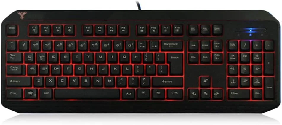 ست کیبورد و ماوس سیم دار نورانی CHSDN، کیبورد و ماوس سیم دار گیمینگ با نور پس زمینه سه رنگ مشکی 56.5cmX19.5cm