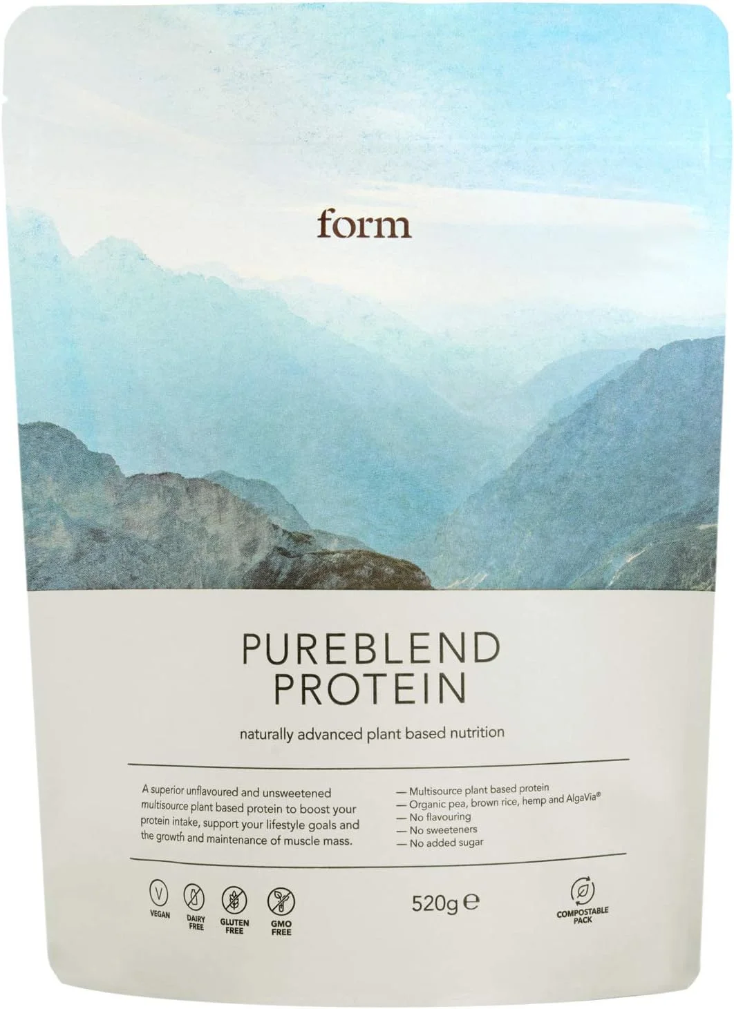 پروتئین خالص Pureblend Form - پودر پروتئین وگان بدون طعم و شیرین کننده - 15 گرم پروتئین گیاهی در هر وعده. ایده آل برای اسموتی ها، آشپزی و پخت شما.