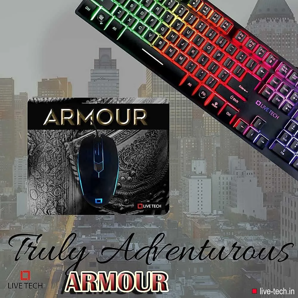 ست کیبورد و ماوس گیمینگ RGB Live Tech Armour به همراه ماوس پد، انتخاب گیمرها، 19 کلید ضد شبح، حروف با نور پس زمینه، روشن/خاموش کردن نور پس زمینه با FN+، حالت تنفس نور پس زمینه، نور ثابت با FN+PAGE UP، افزایش روشنایی نور پس زمینه + ست کیبورد و ماوس گیمینگ RGB Live Tech Armour به همراه ماوس پد، انتخاب گیمرها، 19 کلید ضد شبح، حروف با نور پس زمینه، روشن/خاموش کردن نور پس زمینه با FN+، حالت تنفس نور پس زمینه، نور ثابت با FN+PAGE UP، افزایش روشنایی نور پس زمینه +