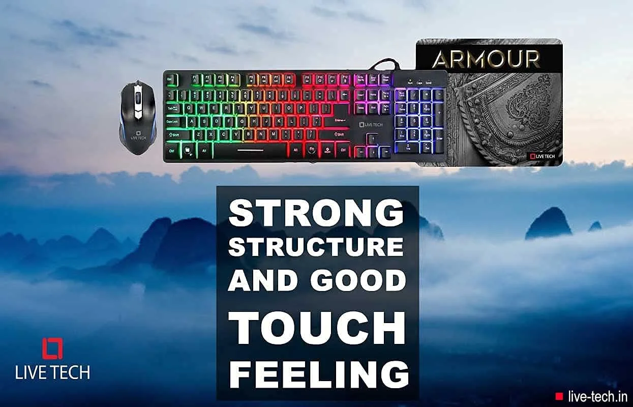 ست کیبورد و ماوس گیمینگ RGB Live Tech Armour به همراه ماوس پد، انتخاب گیمرها، 19 کلید ضد شبح، حروف با نور پس زمینه، روشن/خاموش کردن نور پس زمینه با FN+، حالت تنفس نور پس زمینه، نور ثابت با FN+PAGE UP، افزایش روشنایی نور پس زمینه + ست کیبورد و ماوس گیمینگ RGB Live Tech Armour به همراه ماوس پد، انتخاب گیمرها، 19 کلید ضد شبح، حروف با نور پس زمینه، روشن/خاموش کردن نور پس زمینه با FN+، حالت تنفس نور پس زمینه، نور ثابت با FN+PAGE UP، افزایش روشنایی نور پس زمینه +