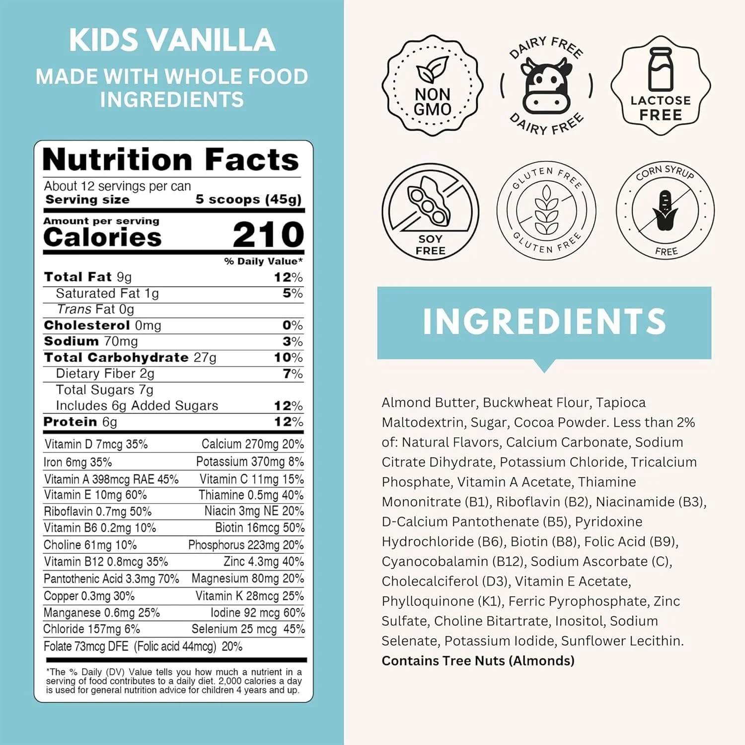 ELSE NUTRITION شیک پروتئینی گیاهی کودکان، پودر پروتئین برای سنین 2 تا 12 سال. بدون لبنیات، شیک تغذیه کامل، 25 ویتامین و مواد معدنی، میان وعده های سالم کودکان، وانیلی 1 بسته ELSE NUTRITION شیک پروتئینی گیاهی کودکان، پودر پروتئین برای سنین 2 تا 12 سال. بدون لبنیات، شیک تغذیه کامل، 25 ویتامین و مواد معدنی، میان وعده های سالم کودکان، وانیلی 1 بسته