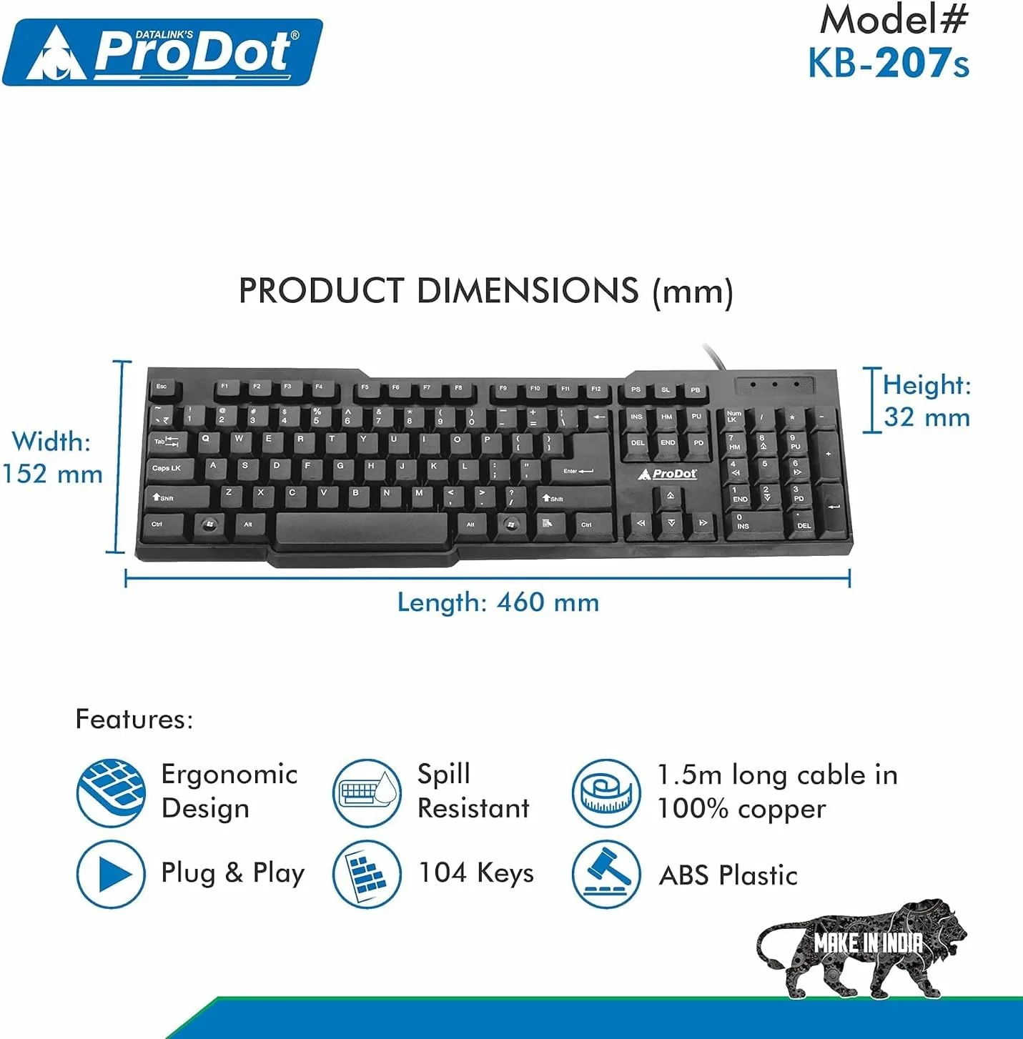 مجموعه 5 عددی ProDot، ترکیبی - کیبورد گیمینگ USB، ماوس گیمینگ ارگونومیک، پد ماوس ضد آب، و هاب USB 4 پورت، آداپتور OTG - سازگار با ویندوز، مک و لینوکس.