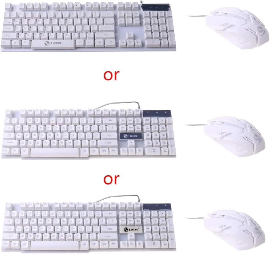 ست کیبورد گیمینگ و ماوس سیمی با نور پس زمینه LED برای کامپیوتر و PC