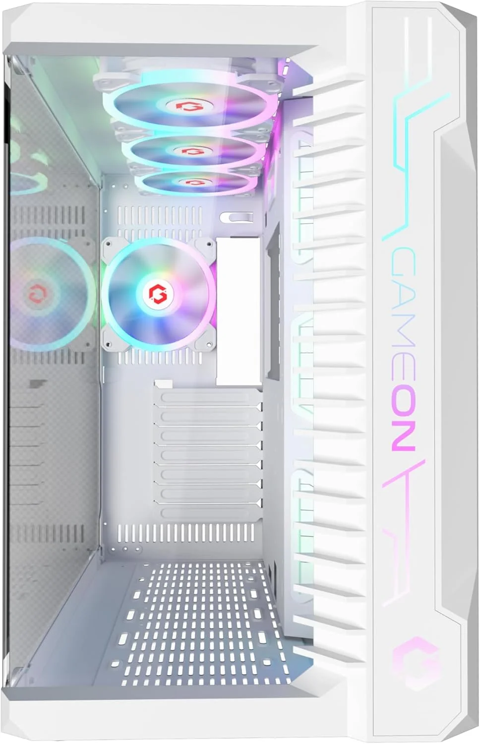 کیس گیمینگ مید تاور GAMEON Emperor Arctic III Series، نورپردازی 120 میلی متری ARGB+PWM، شیشه حرارت دیده، فن های خنک کننده RGB از پیش نصب شده، فیلترهای گرد و غبار، سازگاری گسترده با مادربرد، سفید کیس گیمینگ مید تاور GAMEON Emperor Arctic III Series، نورپردازی 120 میلی متری ARGB+PWM، شیشه حرارت دیده، فن های خنک کننده RGB از پیش نصب شده، فیلترهای گرد و غبار، سازگاری گسترده با مادربرد، سفید