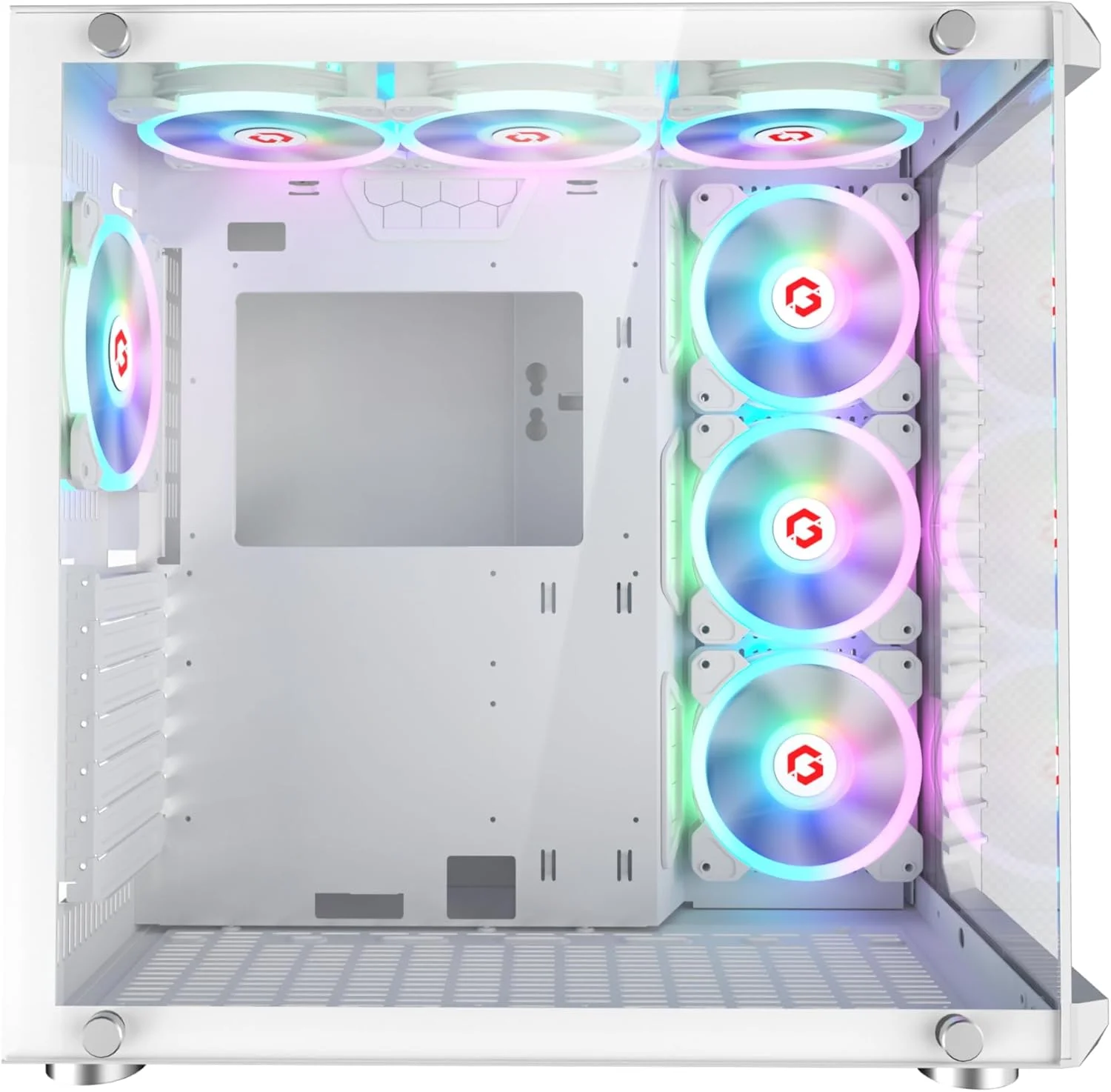 کیس گیمینگ مید تاور GAMEON Emperor Arctic III Series، نورپردازی 120 میلی متری ARGB+PWM، شیشه حرارت دیده، فن های خنک کننده RGB از پیش نصب شده، فیلترهای گرد و غبار، سازگاری گسترده با مادربرد، سفید کیس گیمینگ مید تاور GAMEON Emperor Arctic III Series، نورپردازی 120 میلی متری ARGB+PWM، شیشه حرارت دیده، فن های خنک کننده RGB از پیش نصب شده، فیلترهای گرد و غبار، سازگاری گسترده با مادربرد، سفید