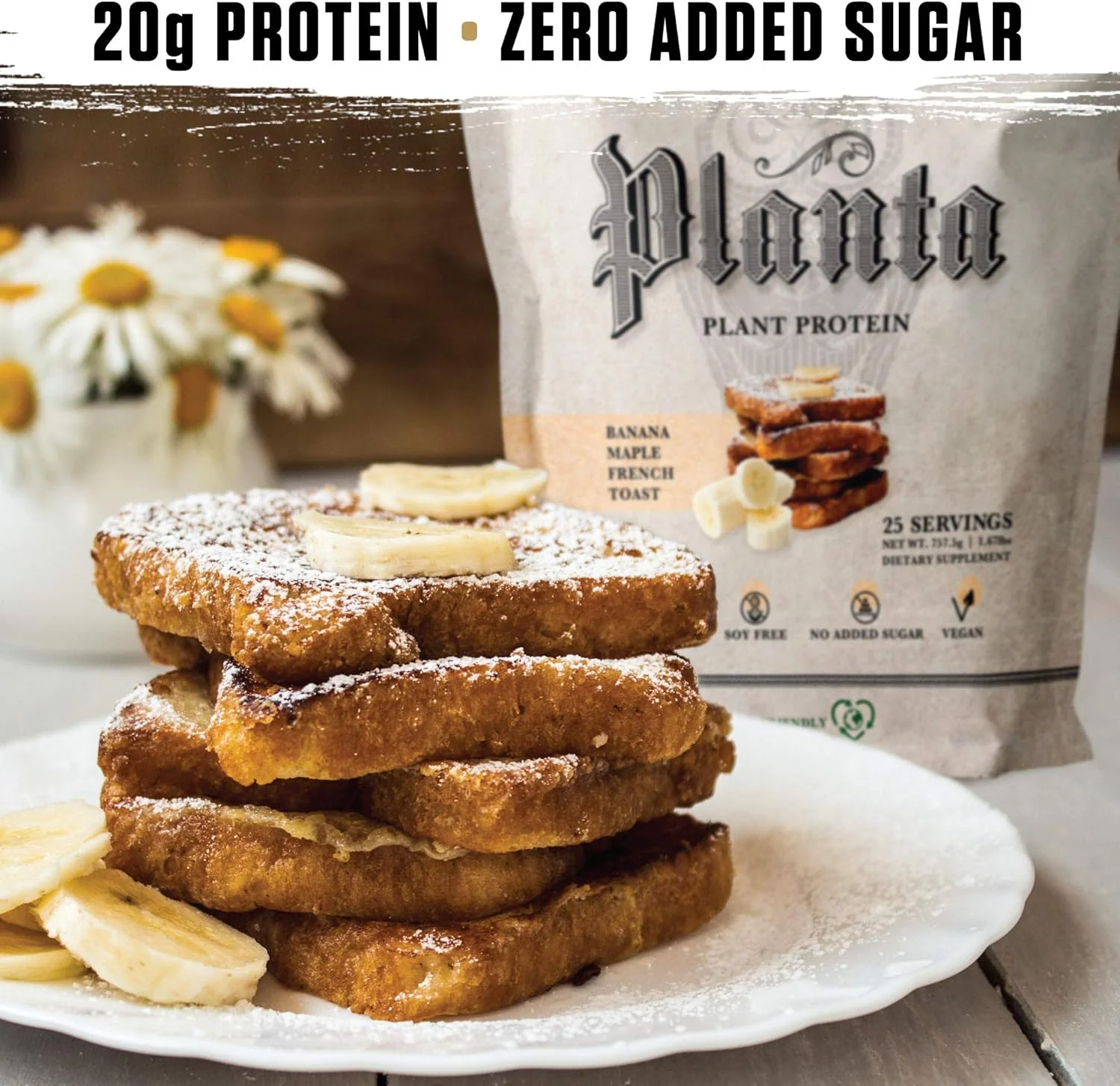 آمبروزیا پلانتا - پروتئین گیاهی ممتاز | وگان و کتو دوستدار | طعم های لذیذ بدون نفخ یا ناراحتی معده | بدون گلوتن و سویا | بدون شکر افزوده | 25 سروینگ | موز و افرا آمبروزیا پلانتا - پروتئین گیاهی ممتاز | وگان و کتو دوستدار | طعم های لذیذ بدون نفخ یا ناراحتی معده | بدون گلوتن و سویا | بدون شکر افزوده | 25 سروینگ | موز و افرا