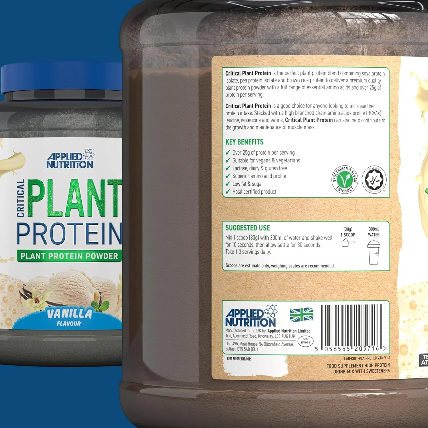 پروتئین گیاهی ضروری Applied Nutrition - 1.8 کیلوگرم - وانیلی پروتئین گیاهی ضروری Applied Nutrition - 1.8 کیلوگرم - وانیلی