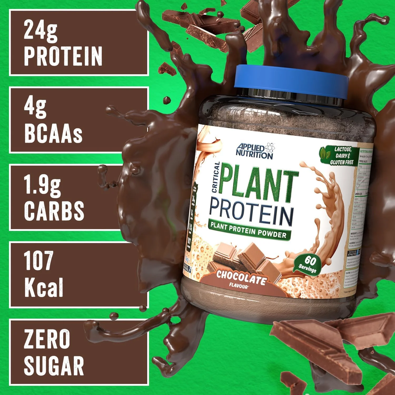 پروتئین گیاهی ضروری Applied Nutrition - 1.8 کیلوگرم - شکلاتی پروتئین گیاهی ضروری Applied Nutrition - 1.8 کیلوگرم - شکلاتی