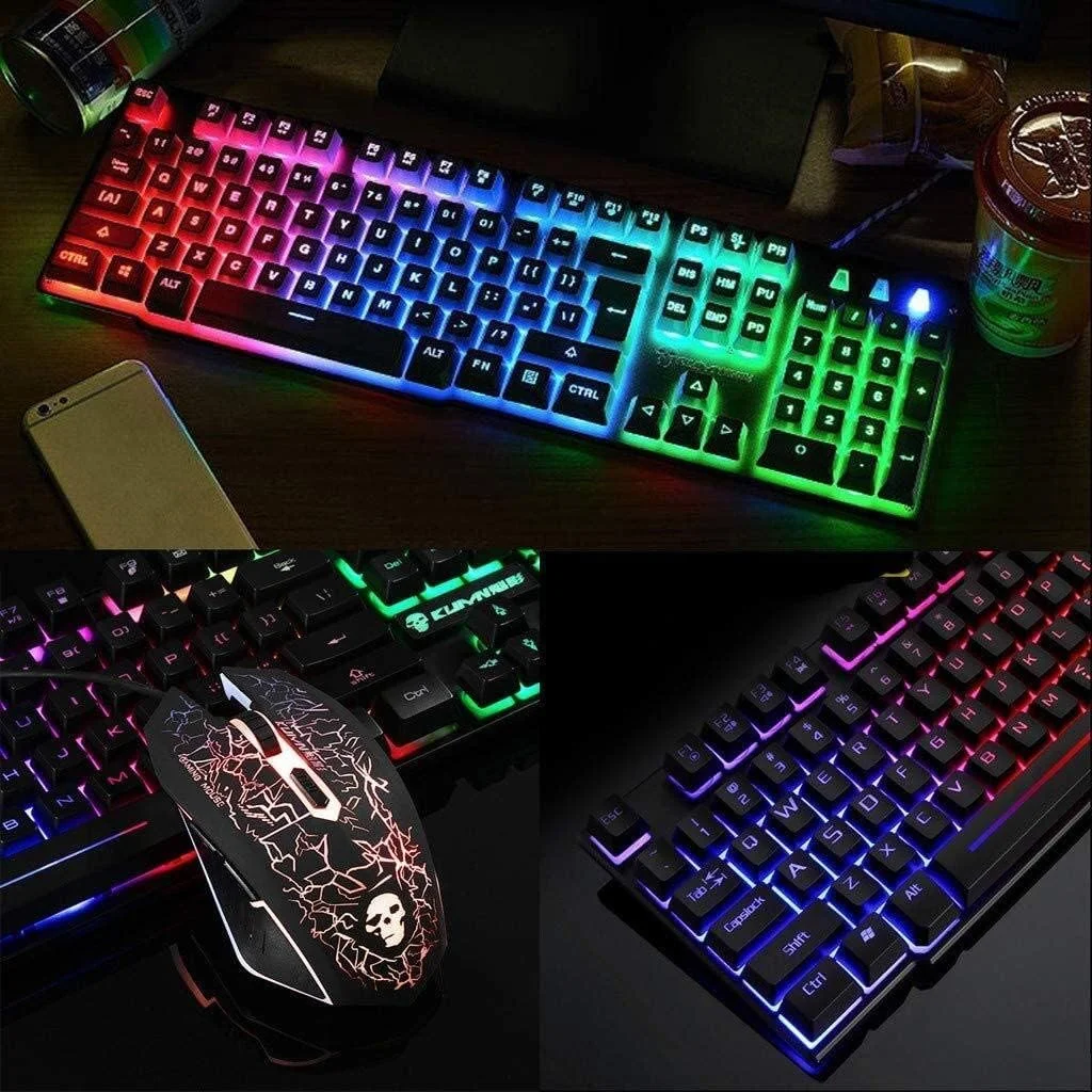 ست کیبورد و ماوس گیمینگ NEWNAN مدل T6 با نور پس زمینه رنگین کمانی LED، اتصال USB، طراحی ارگونومیک به همراه پد ماوس برای کامپیوتر و لپ تاپ ست کیبورد و ماوس گیمینگ NEWNAN مدل T6 با نور پس زمینه رنگین کمانی LED، اتصال USB، طراحی ارگونومیک به همراه پد ماوس برای کامپیوتر و لپ تاپ