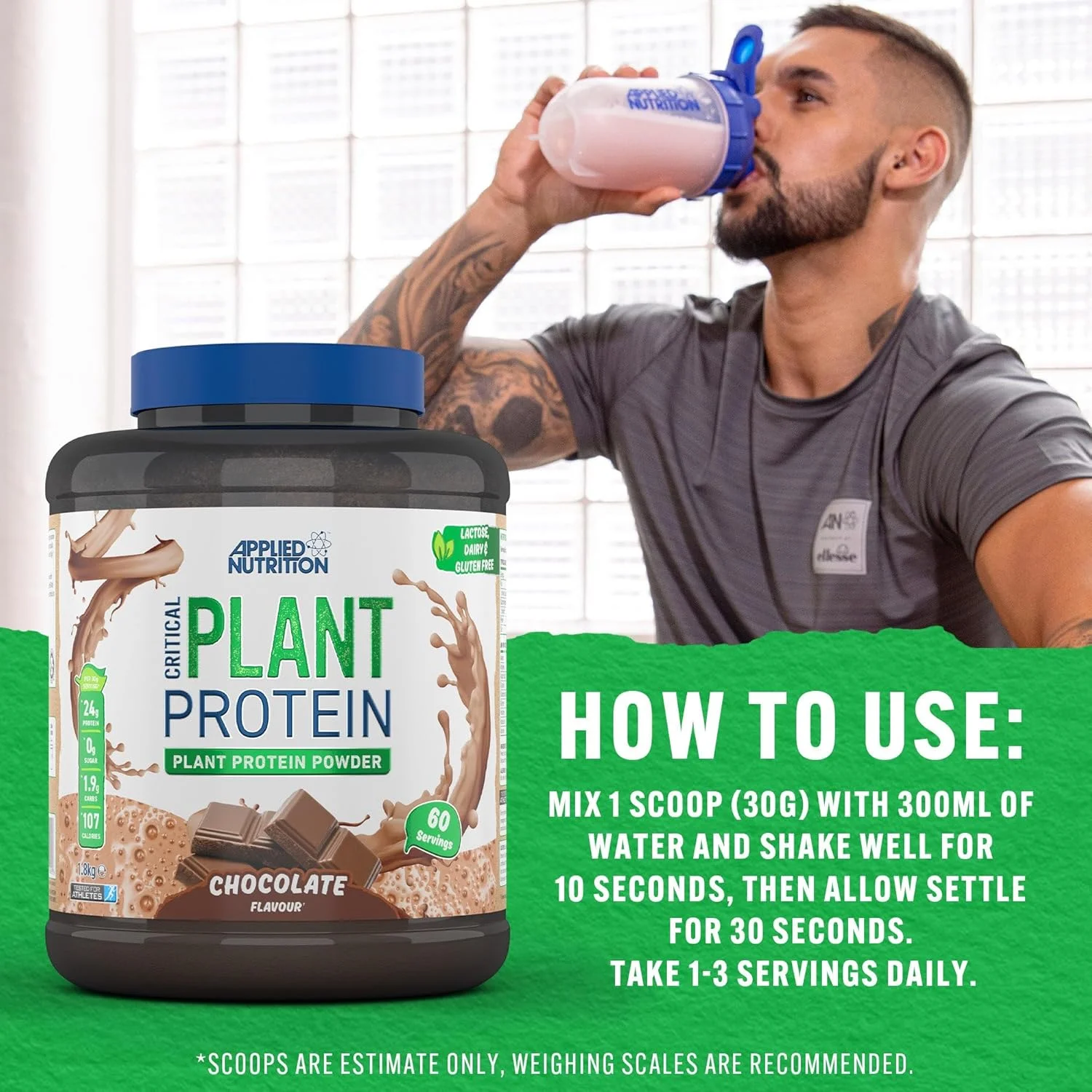 پروتئین گیاهی ضروری Applied Nutrition - 1.8 کیلوگرم - شکلاتی پروتئین گیاهی ضروری Applied Nutrition - 1.8 کیلوگرم - شکلاتی