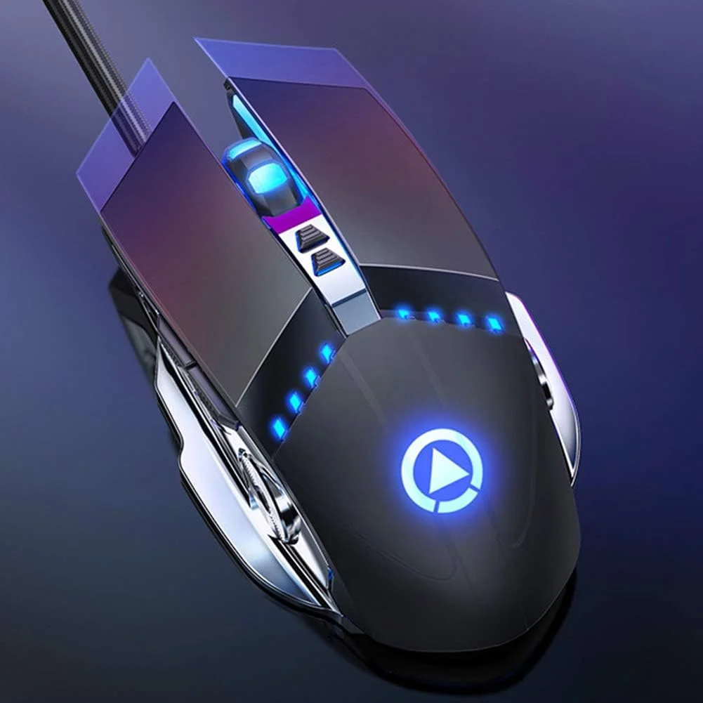 ست سه تکه کیبورد سیم دار USB، ماوس و هدست، حس مکانیکی گیمینگ، بازی کامپیوتر رومیزی، ماوس ماکرو 2400 DPI (مشکی)