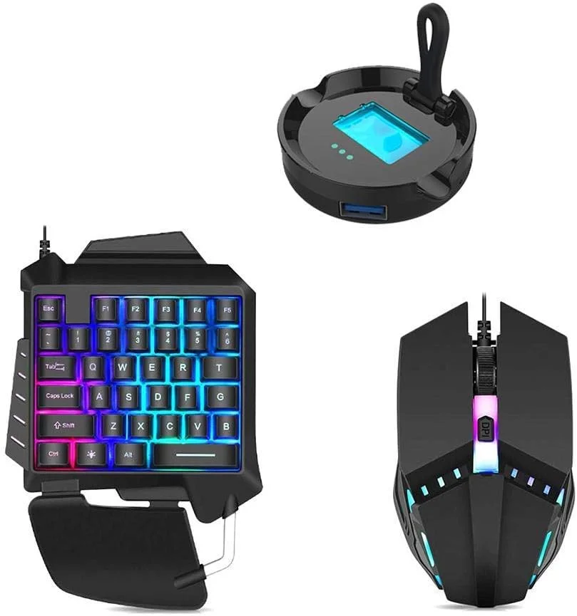 ست کیبورد و ماوس گیمینگ یک دستی برای گوشی موبایل، کیبورد و ماوس گیمینگ تک دست، ست کیبورد گیمینگ 3 در 1 به همراه پد ماوس برای بازی ست کیبورد و ماوس گیمینگ یک دستی برای گوشی موبایل، کیبورد و ماوس گیمینگ تک دست، ست کیبورد گیمینگ 3 در 1 به همراه پد ماوس برای بازی