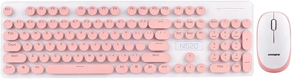 ست کیبورد و ماوس گیمینگ بیسیم پاپ پانک مکانیکی 104 کلید YJXPP مدل N520 - صورتی ست کیبورد و ماوس گیمینگ بیسیم پاپ پانک مکانیکی 104 کلید YJXPP مدل N520 - صورتی